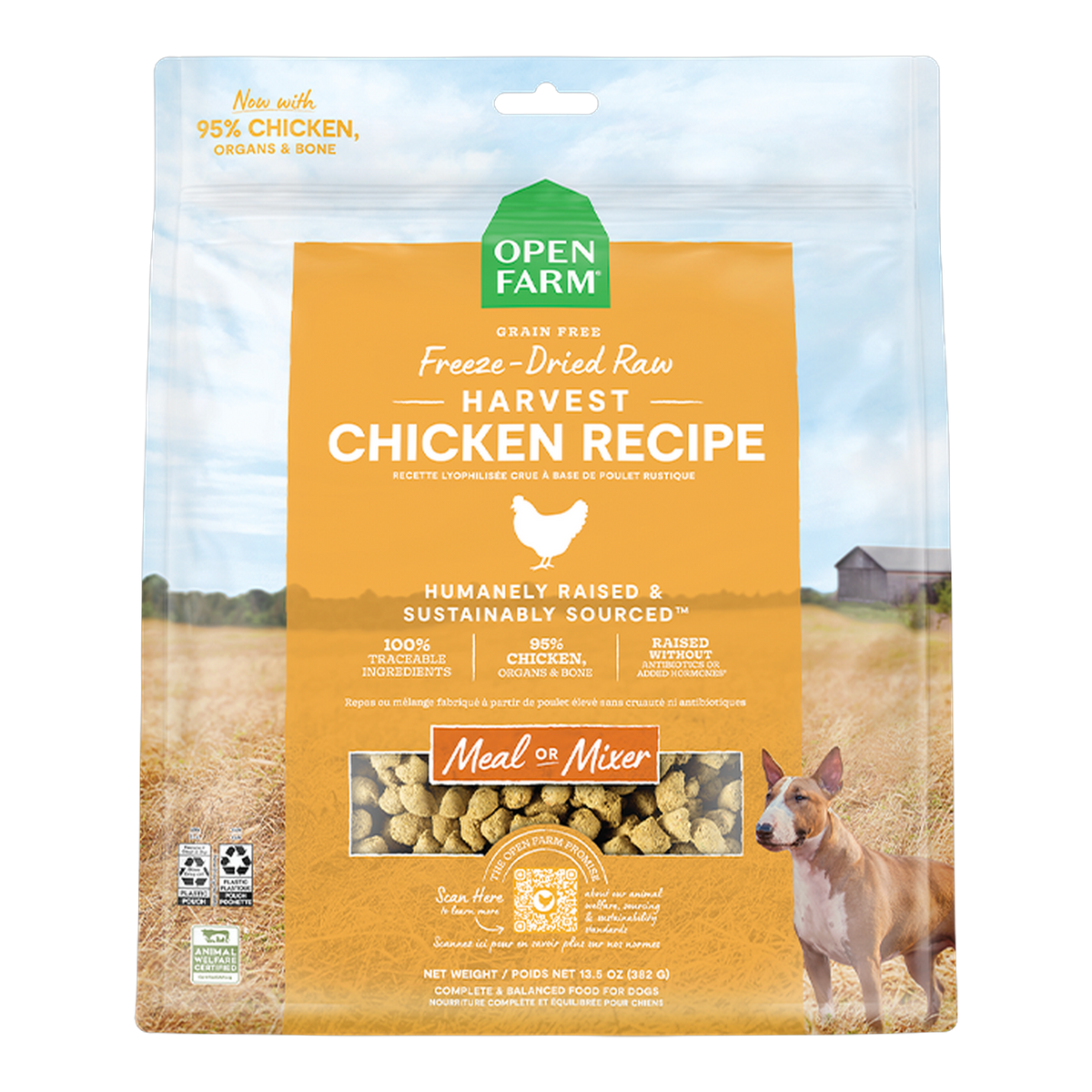 Open Farm Harvest Chicken Freeze Dried Raw Morsels for Dogs -- 13.5 oz bag