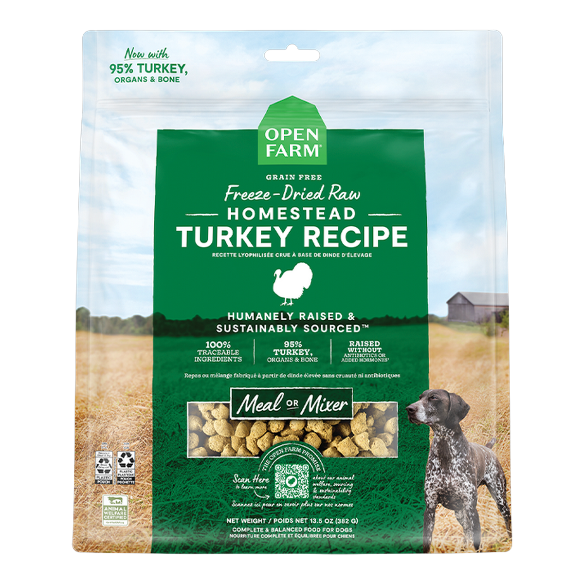 Open Farm Homestead Turkey Freeze Dried Raw Morsels for Dogs -- 13.5 oz bag