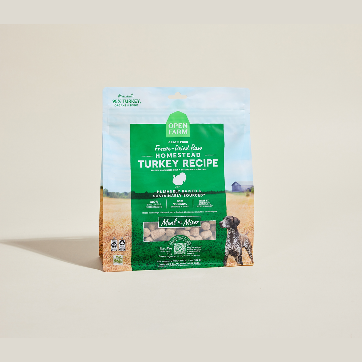 Open Farm Homestead Turkey Freeze Dried Raw Morsels for Dogs -- open farm homestead turkey freeze dried raw morsels bag front
