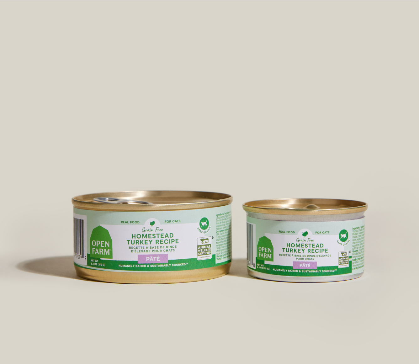 Open Farm Homestead Turkey Pâté for Cats 2.8 oz and 5.3 oz cans