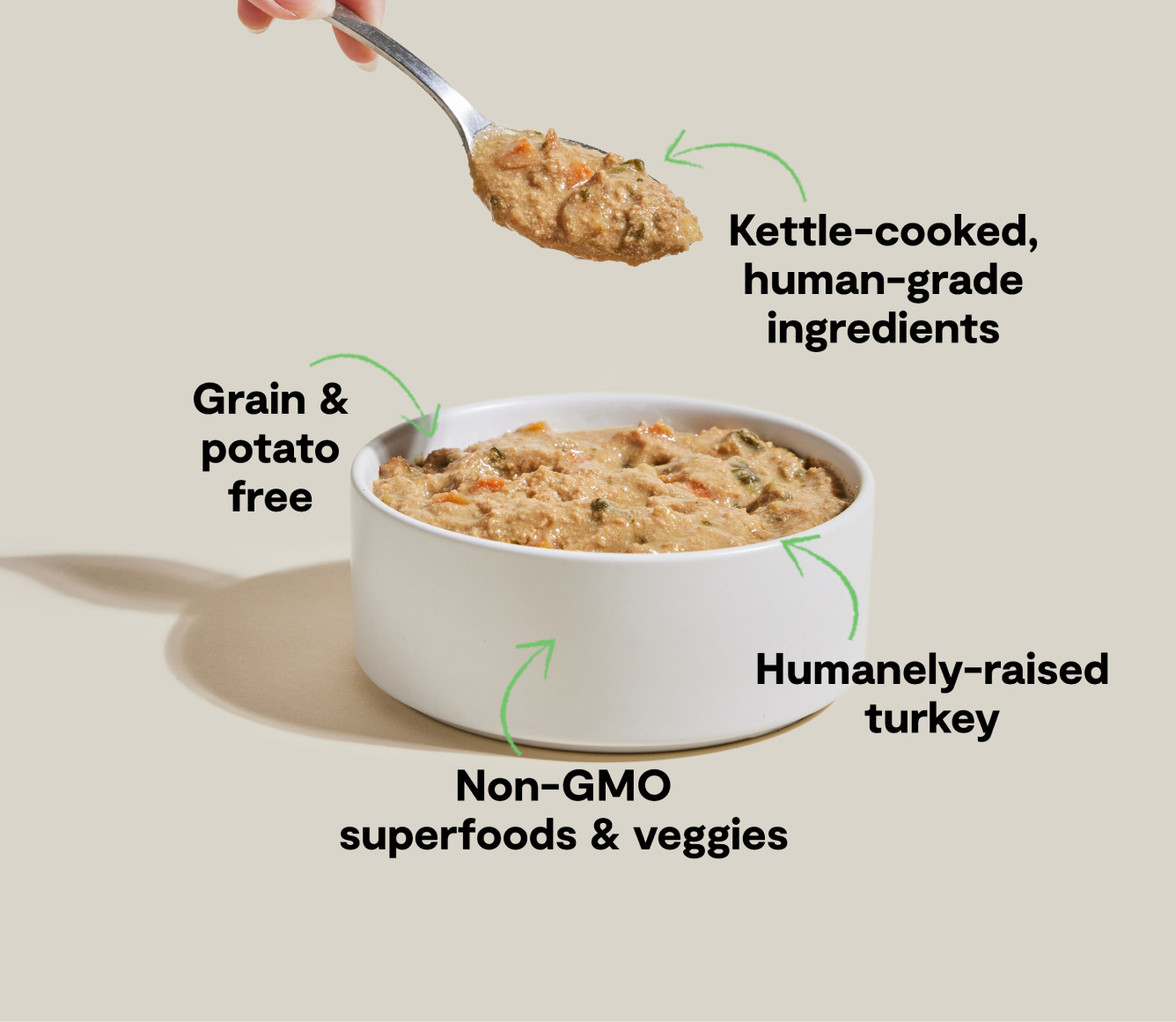 Open Farm Homestead Turkey Rustic Stew Wet Dog Food ingredient and benefit highlights