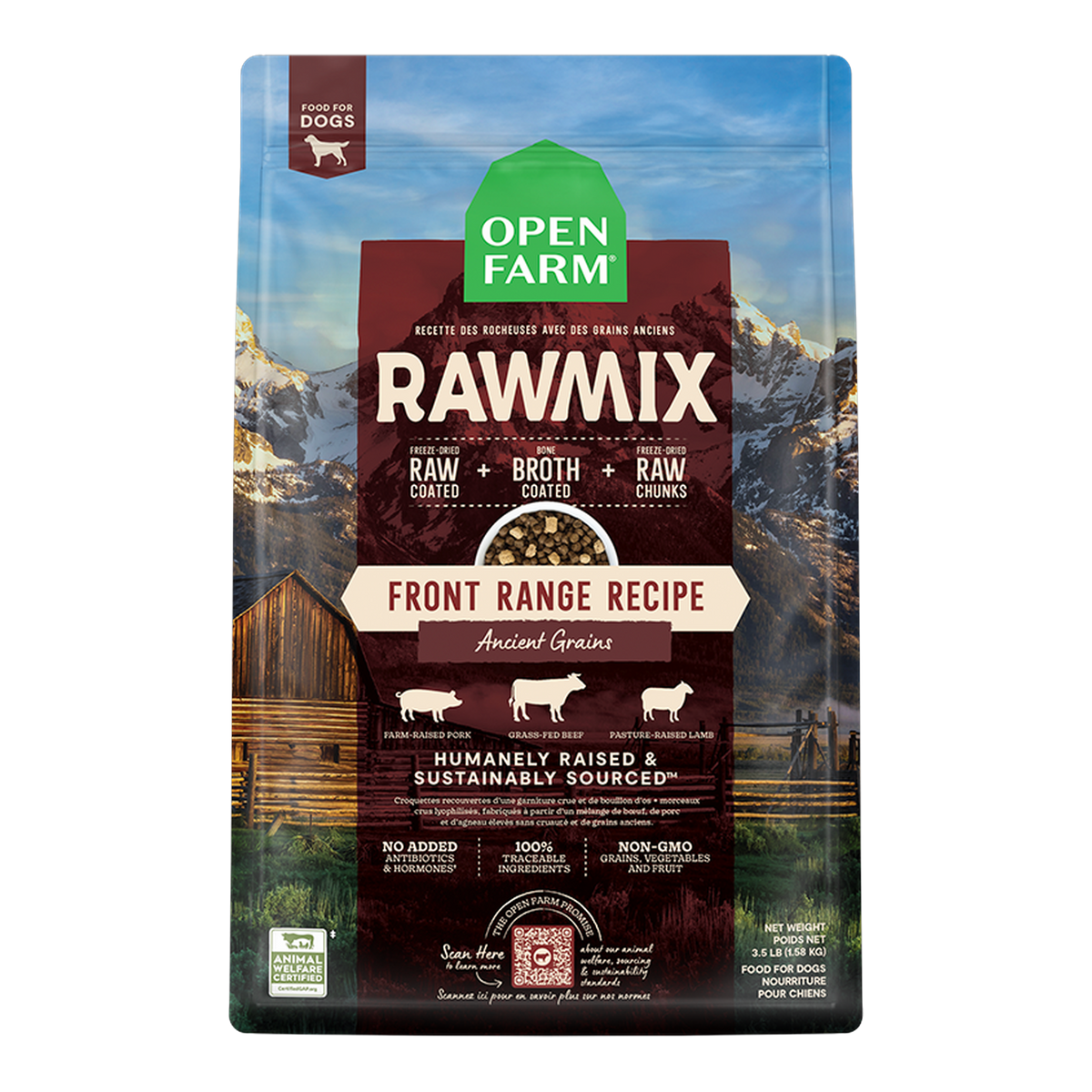 Open Farm RawMix Front Range Ancient Grains Dog Kibble -- 20 lb bag