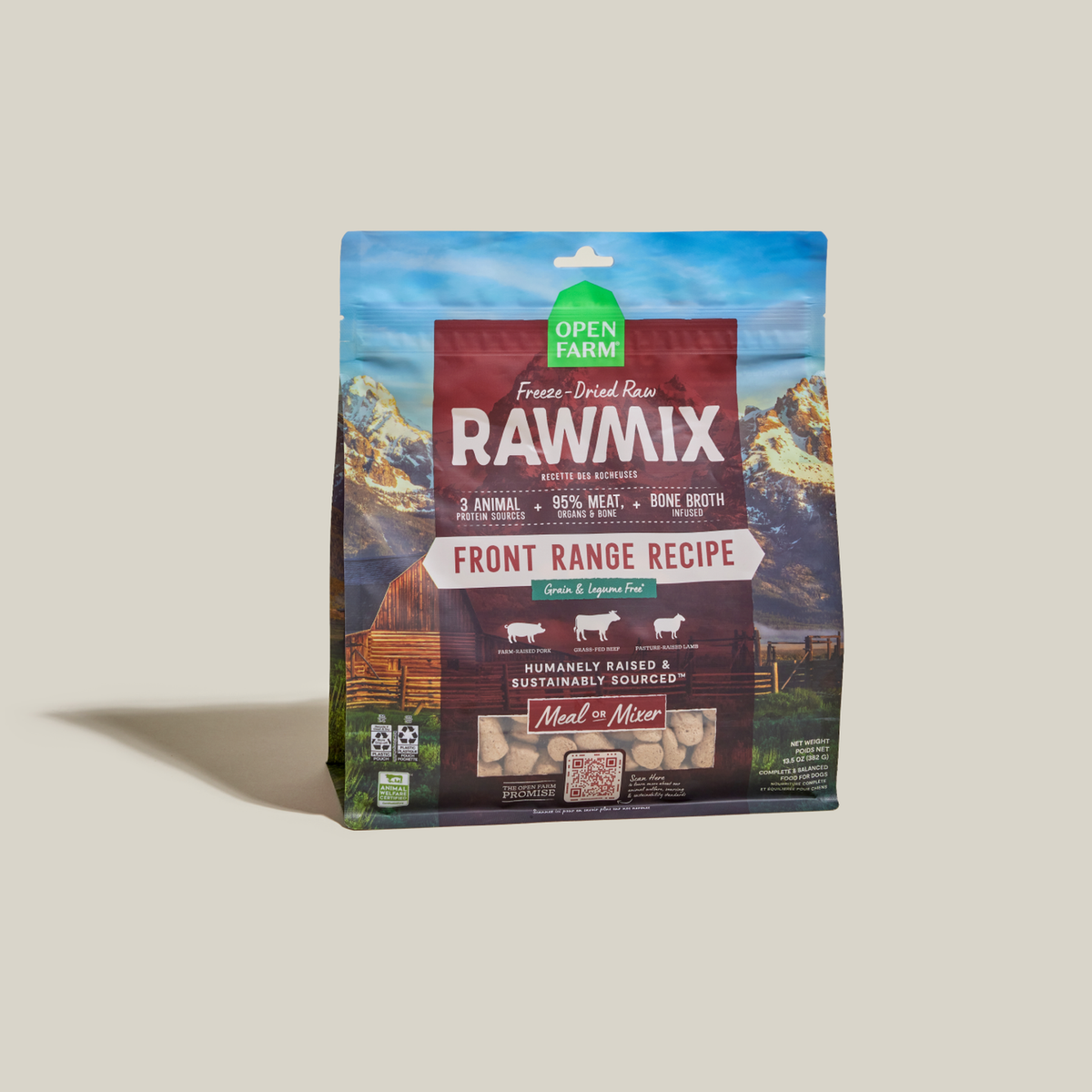 Open Farm RawMix Front Range Freeze Dried Raw Morsels for Dogs -- open farm rawmix front range freeze dried raw morsels bag front