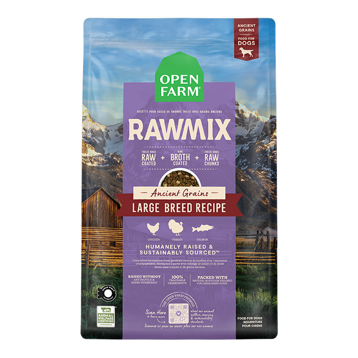 Open Farm RawMix Large Breed Ancient Grains Dog Kibble -- 20 lb bag