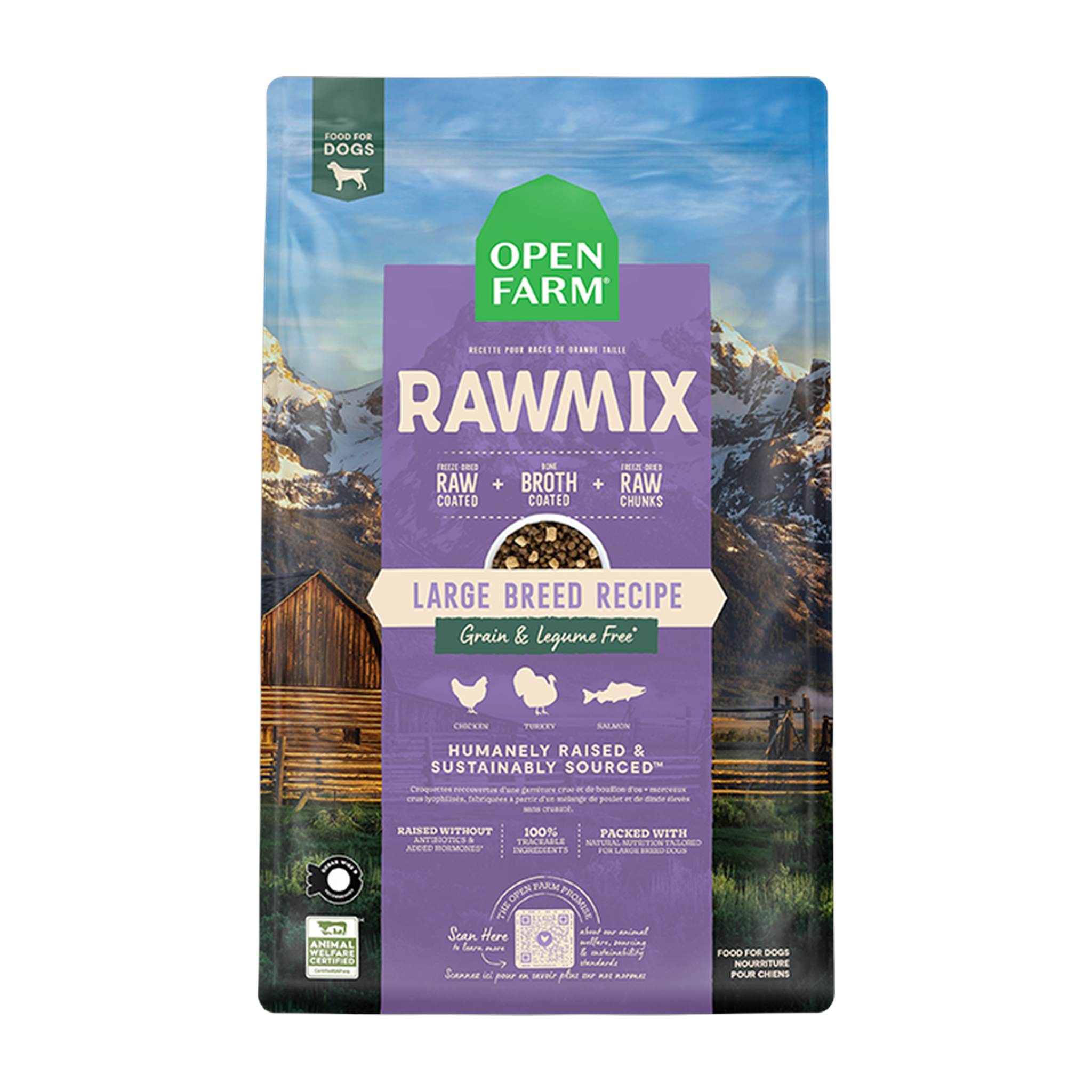 Open Farm RawMix Large Breed Grain-Free Dog Kibble 20 LB bag