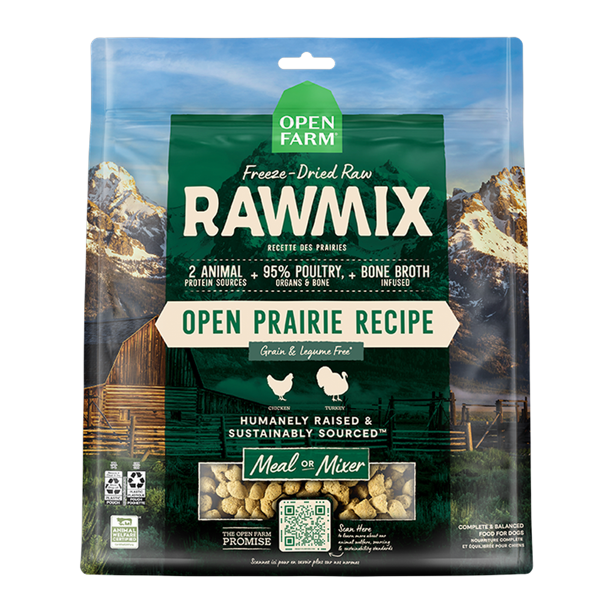 Open Farm RawMix Open Prairie Freeze Dried Raw Morsels for Dogs 13.5 oz bag