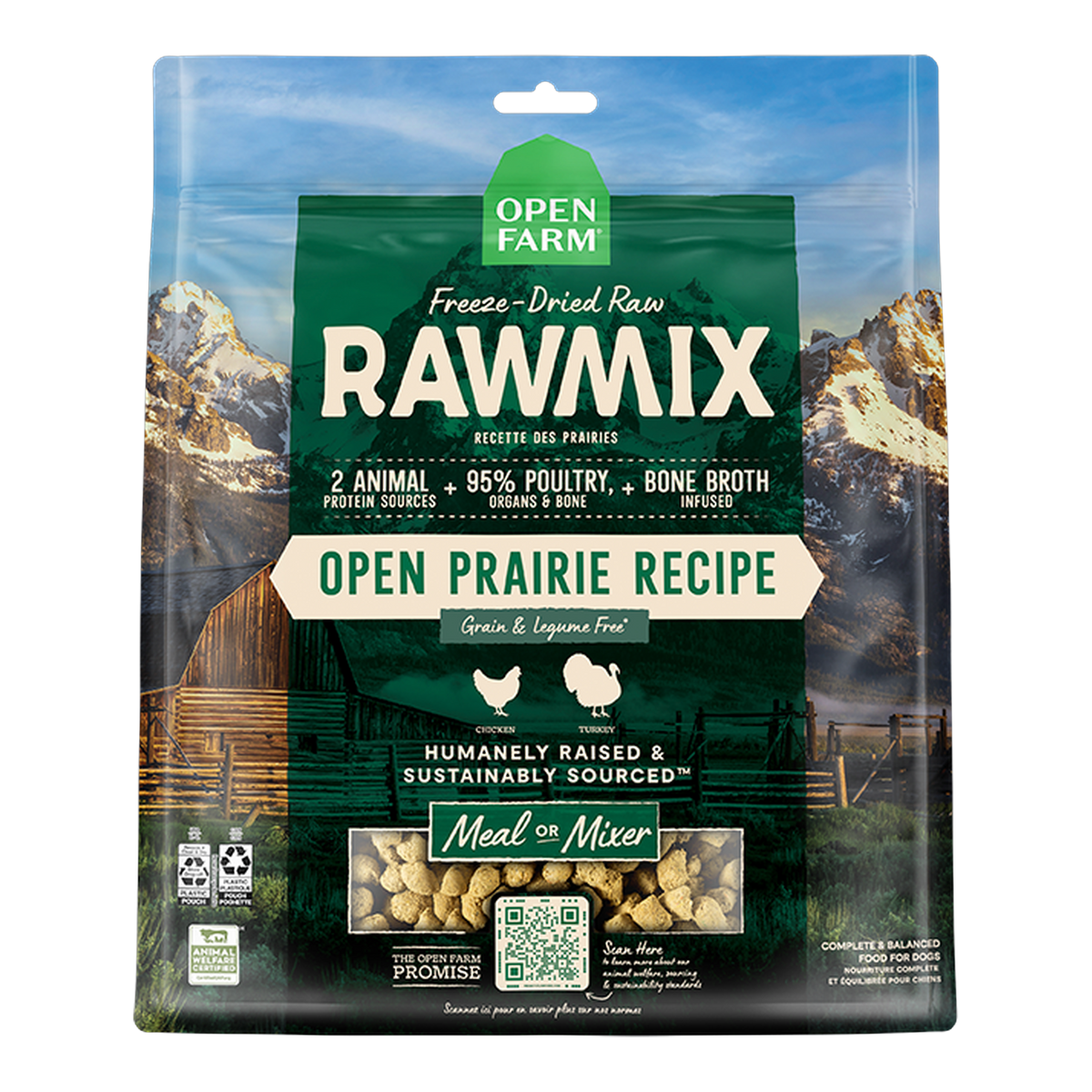 Open Farm RawMix Open Prairie Freeze Dried Raw Morsels for Dogs -- 13.5 oz bag