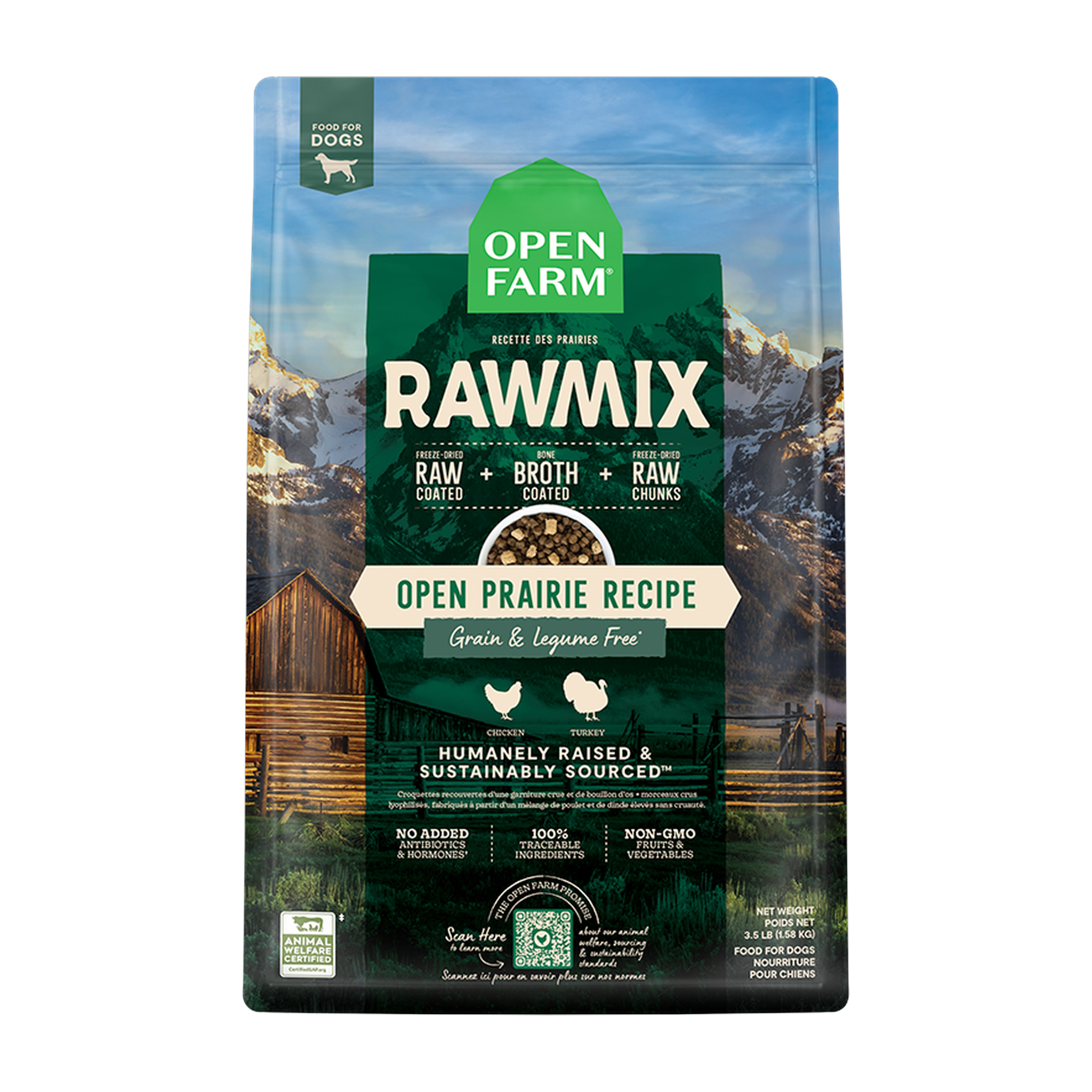 Open Farm RawMix Open Prairie Grain-Free Dog Kibble 20 LB bag