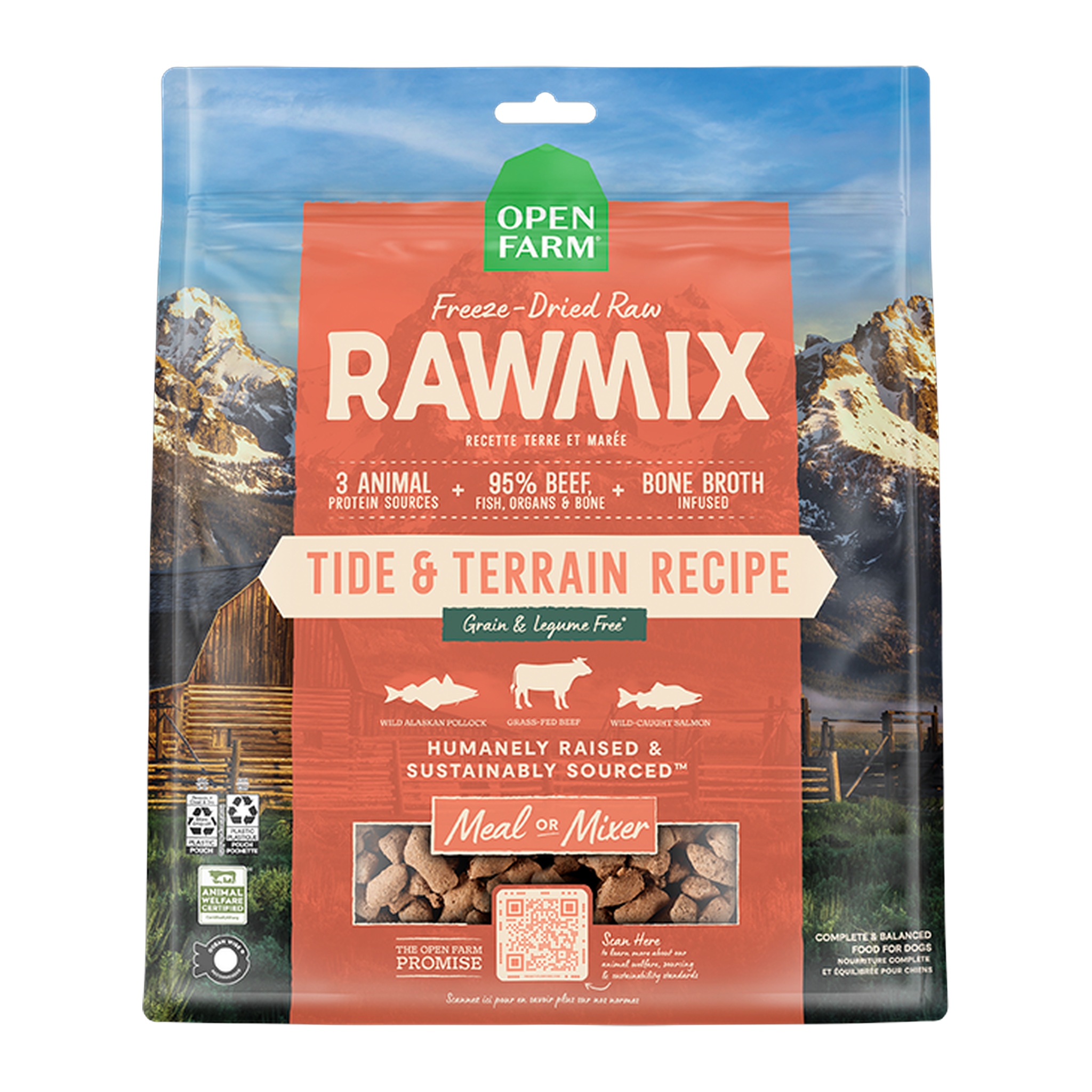 Open Farm RawMix Tide & Terrain Freeze Dried Raw Morsels for Dogs 13.5 oz bag