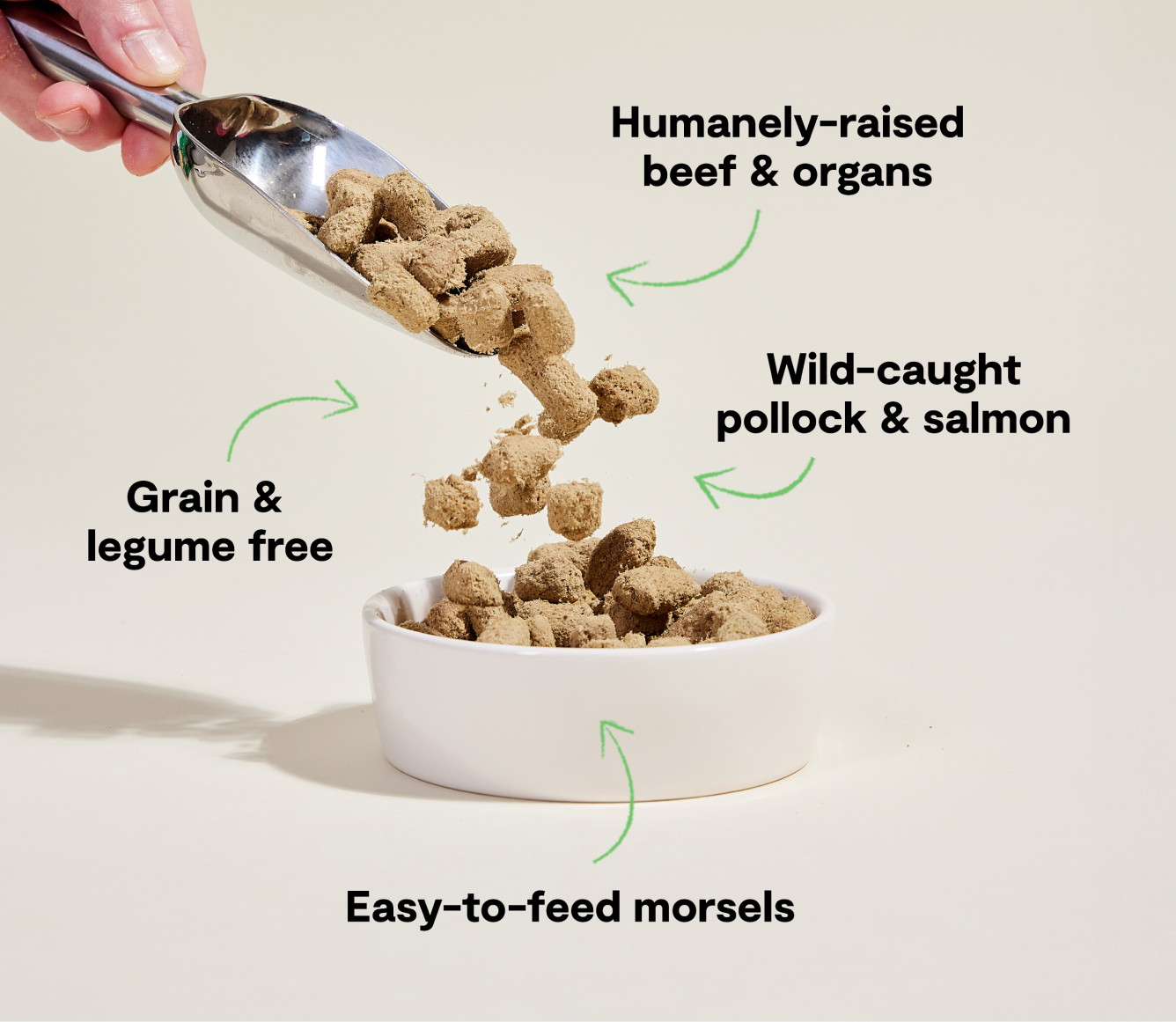 Open Farm RawMix Tide and Terrain freeze dried raw benefits - humanely raised beef and organs, wild-caught pollock and salmon, grain and legume free, bone broth infused
