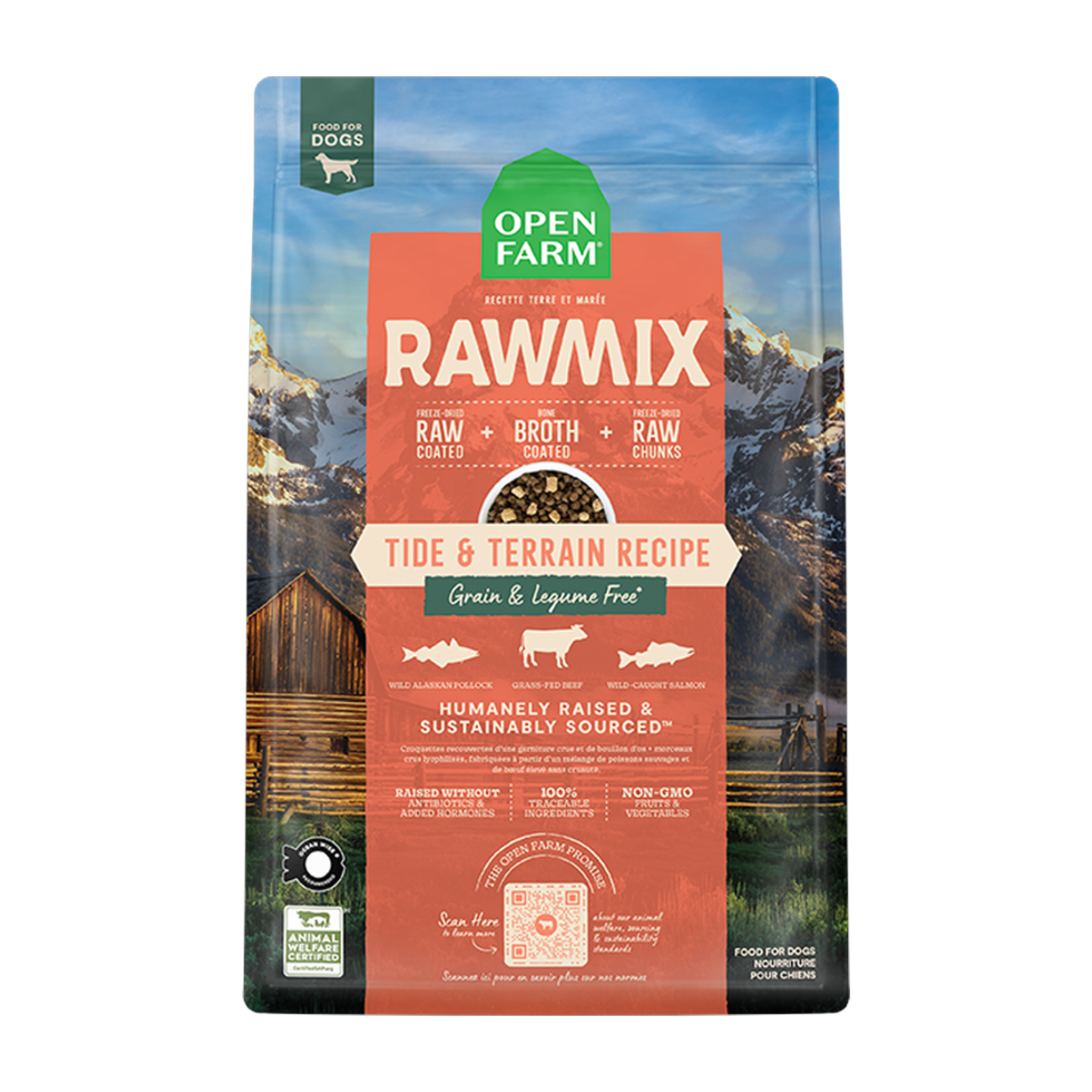 Open Farm RawMix Tide & Terrain Grain-Free Dog Kibble 20 LB bag