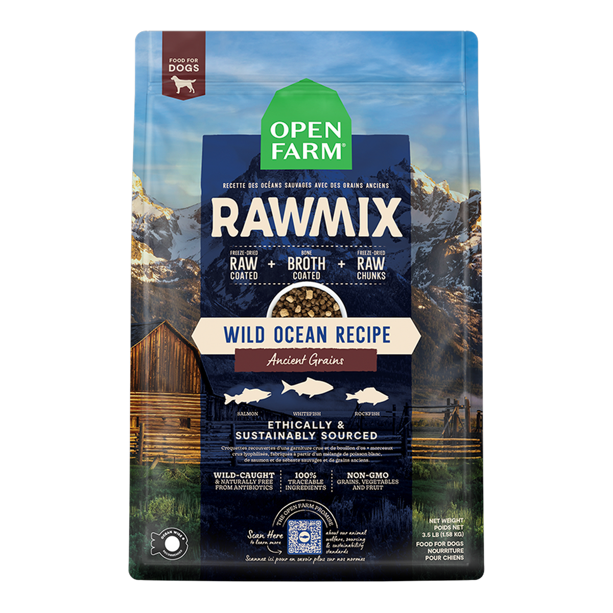 Open Farm RawMix Wild Ocean Ancient Grains Dog Kibble -- 20 lb bag