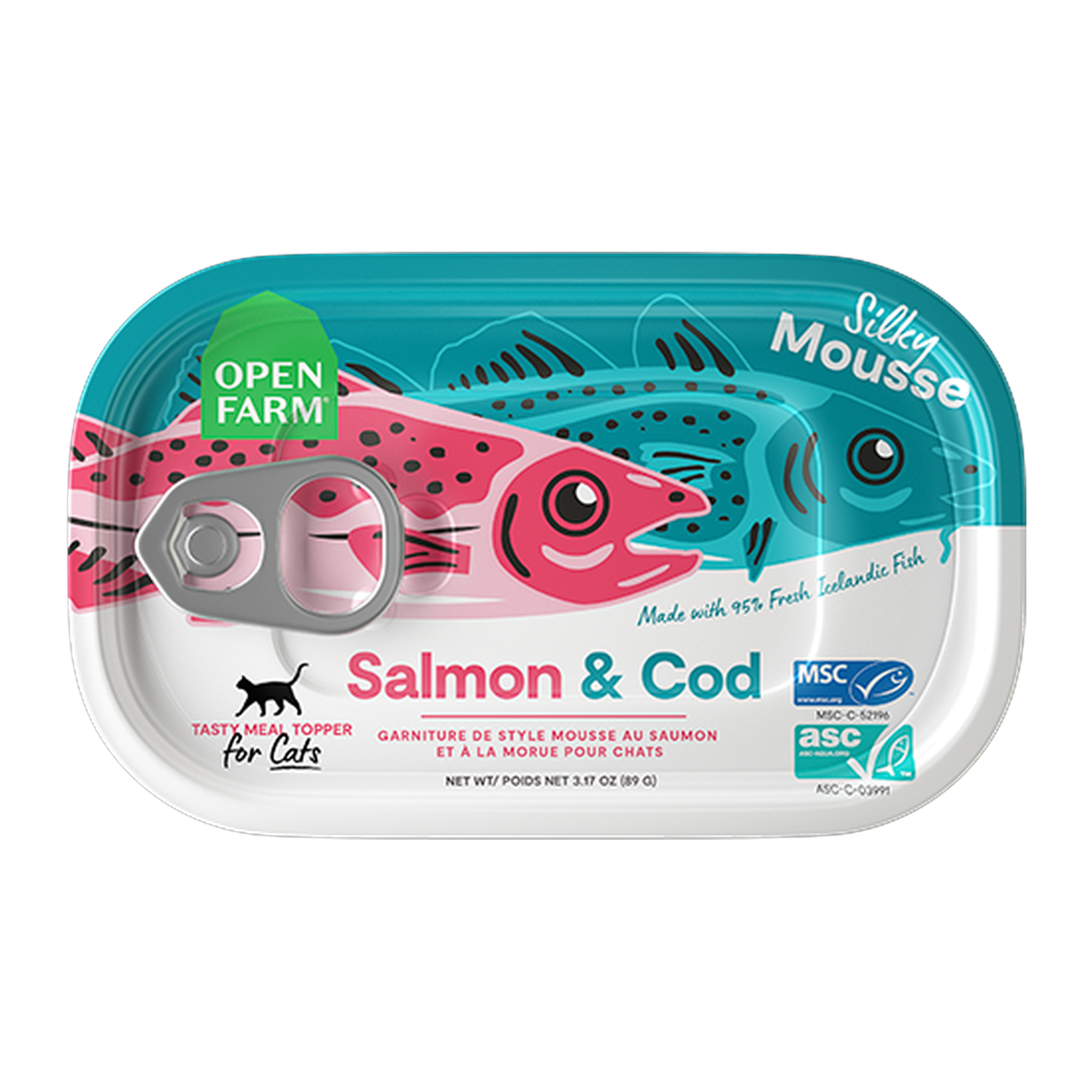 Open Farm Salmon & Cod Silky Mousse Topper for Cats can
