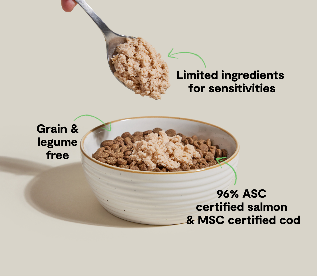 Open Farm Salmon & Cod Topper benefits: limited ingredients, grain and legume free