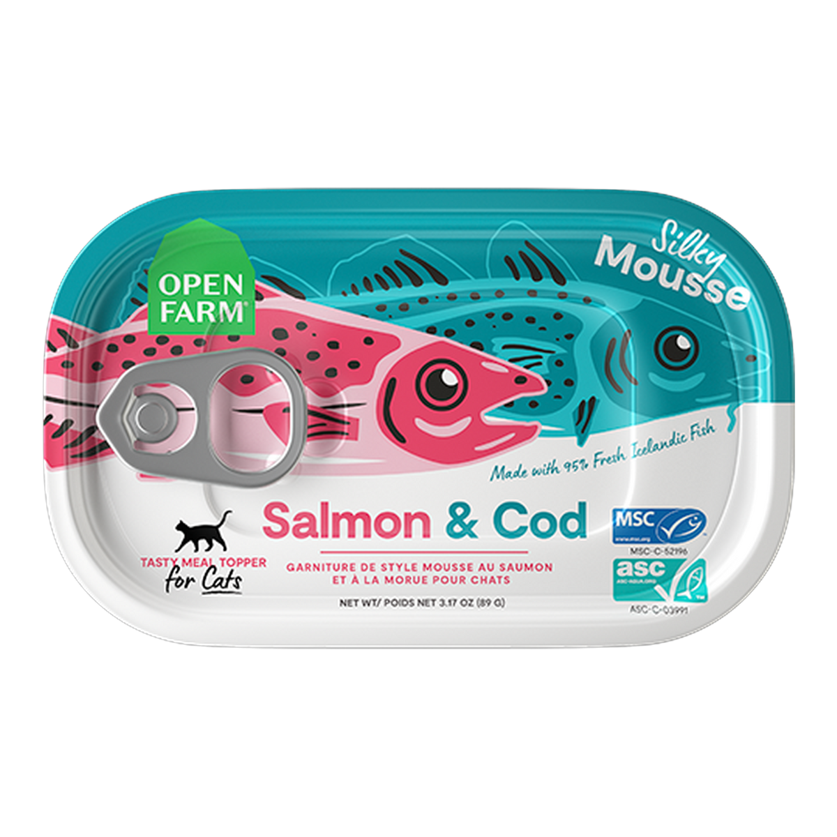 Open Farm Salmon & Cod Topper for Cats -- open farm salmon & cod silky mousse topper for cats can