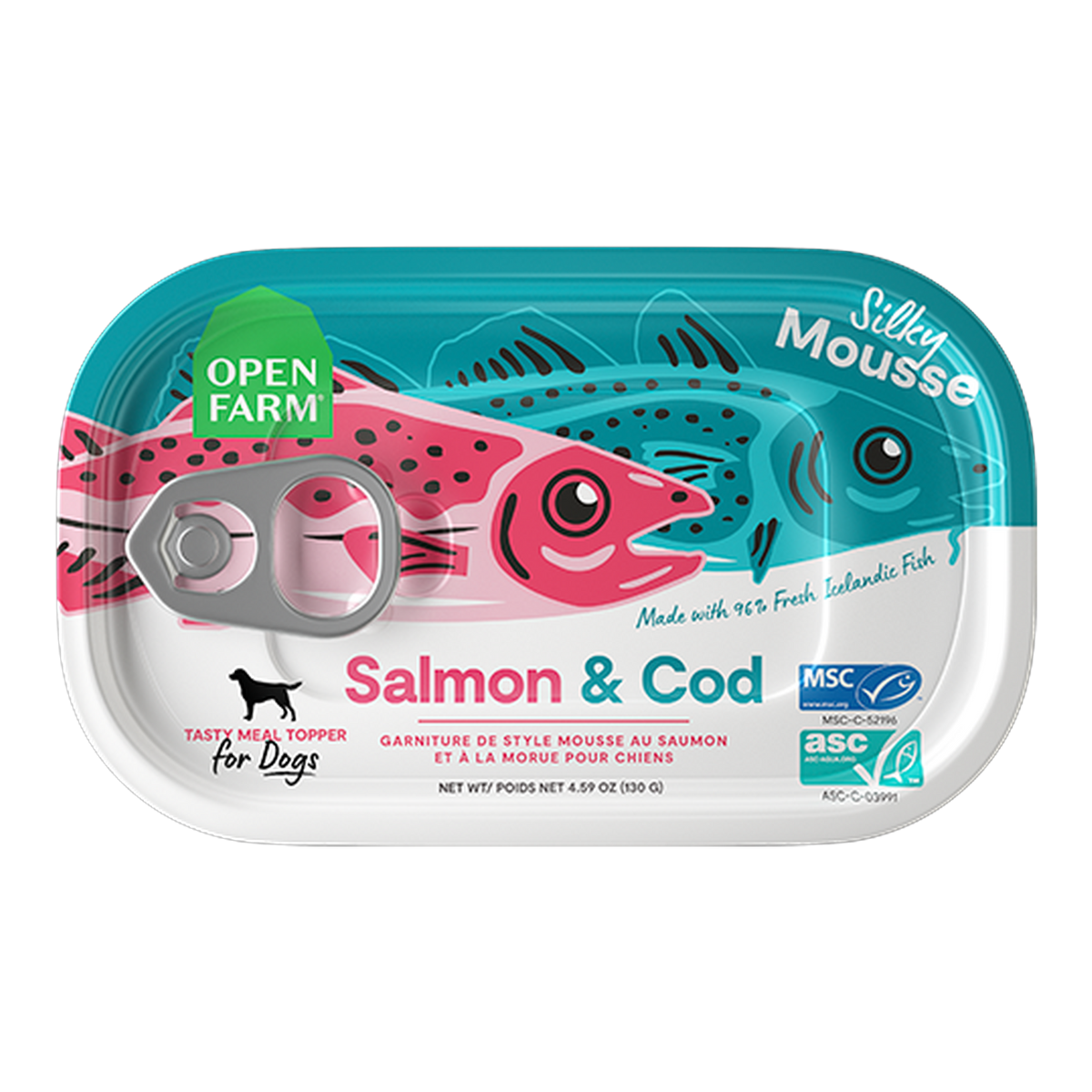 Open Farm Salmon & Cod Topper for Dogs -- open farm salmon & cod silky mousse topper for dogs can