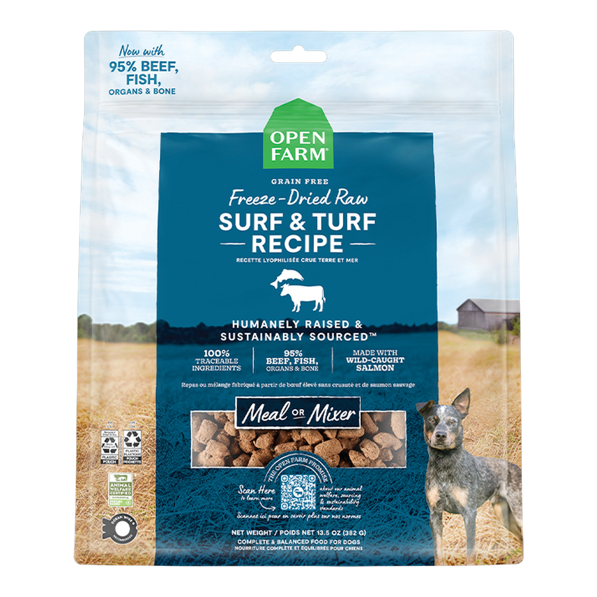Open Farm Surf & Turf Freeze Dried Raw Morsels for Dogs -- 13.5 oz bag