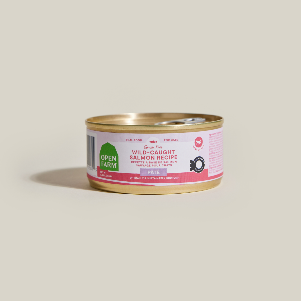 Open Farm Wild-Caught Salmon Pâté for Cats -- open farm grain-free wild-caught salmon recipe pâté can for cats