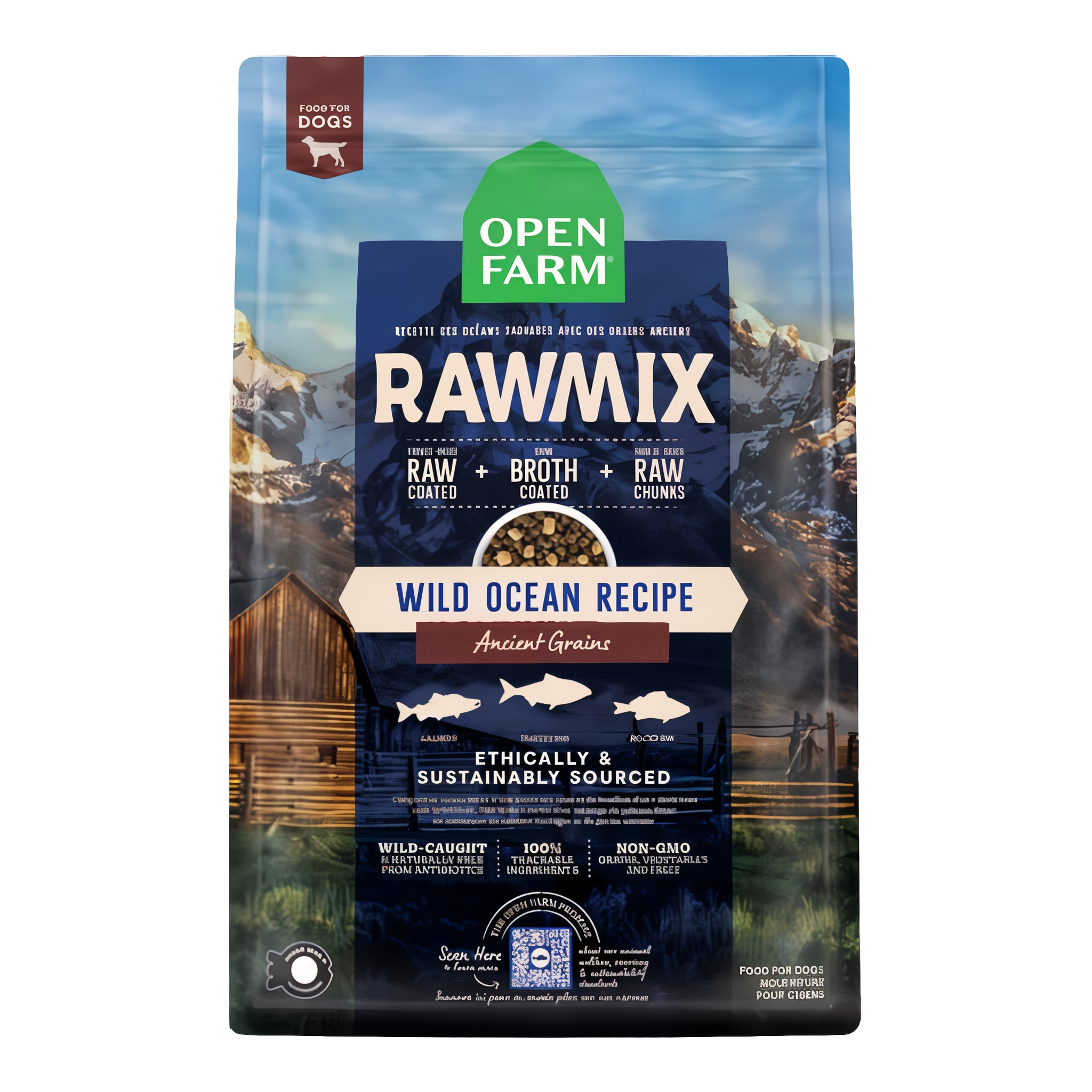 Open Farm RawMix Wild Ocean Ancient Grain Kibble Dog Food