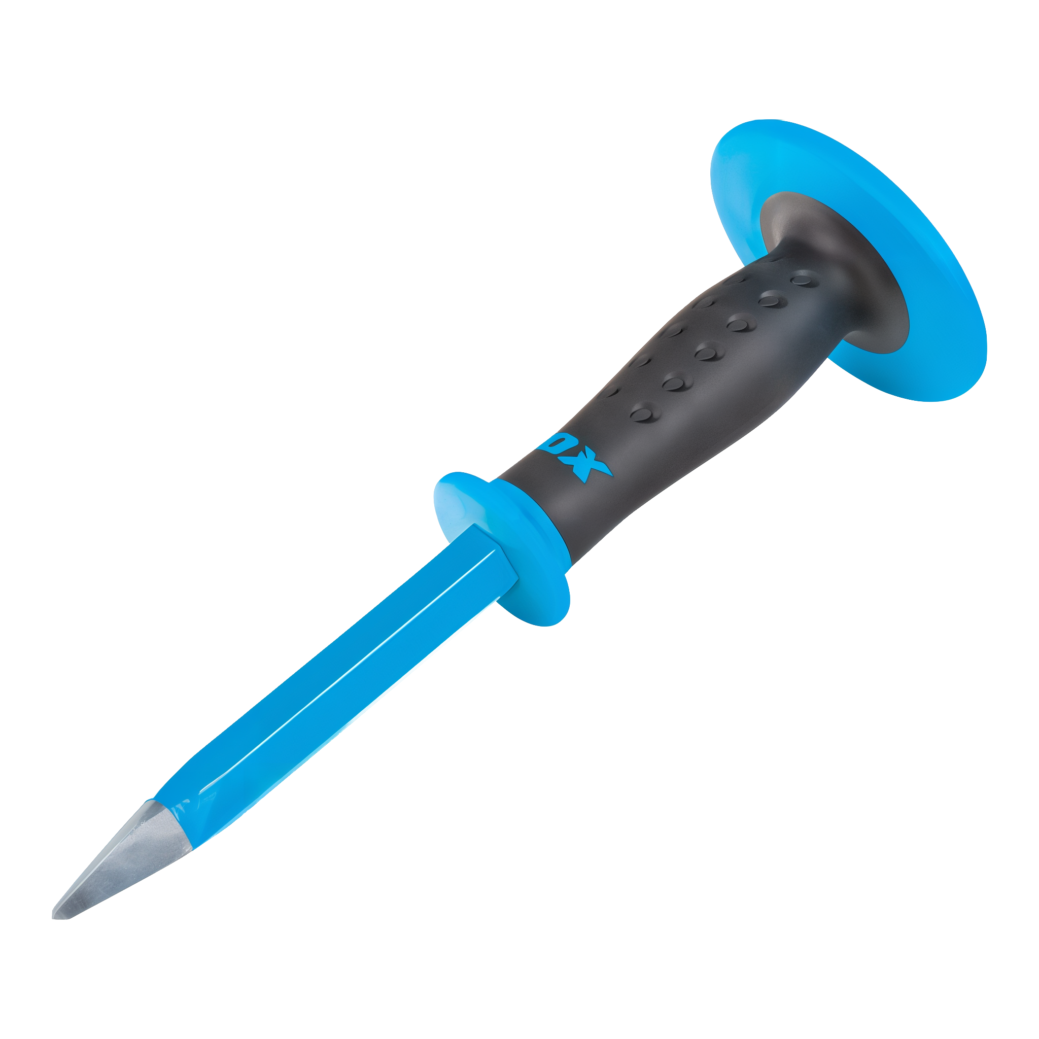 OX Pro Concrete Chisel — 3/4-inch by 12-inch hardened steel chisel with safety guard for concrete, brick, and masonry breakout work