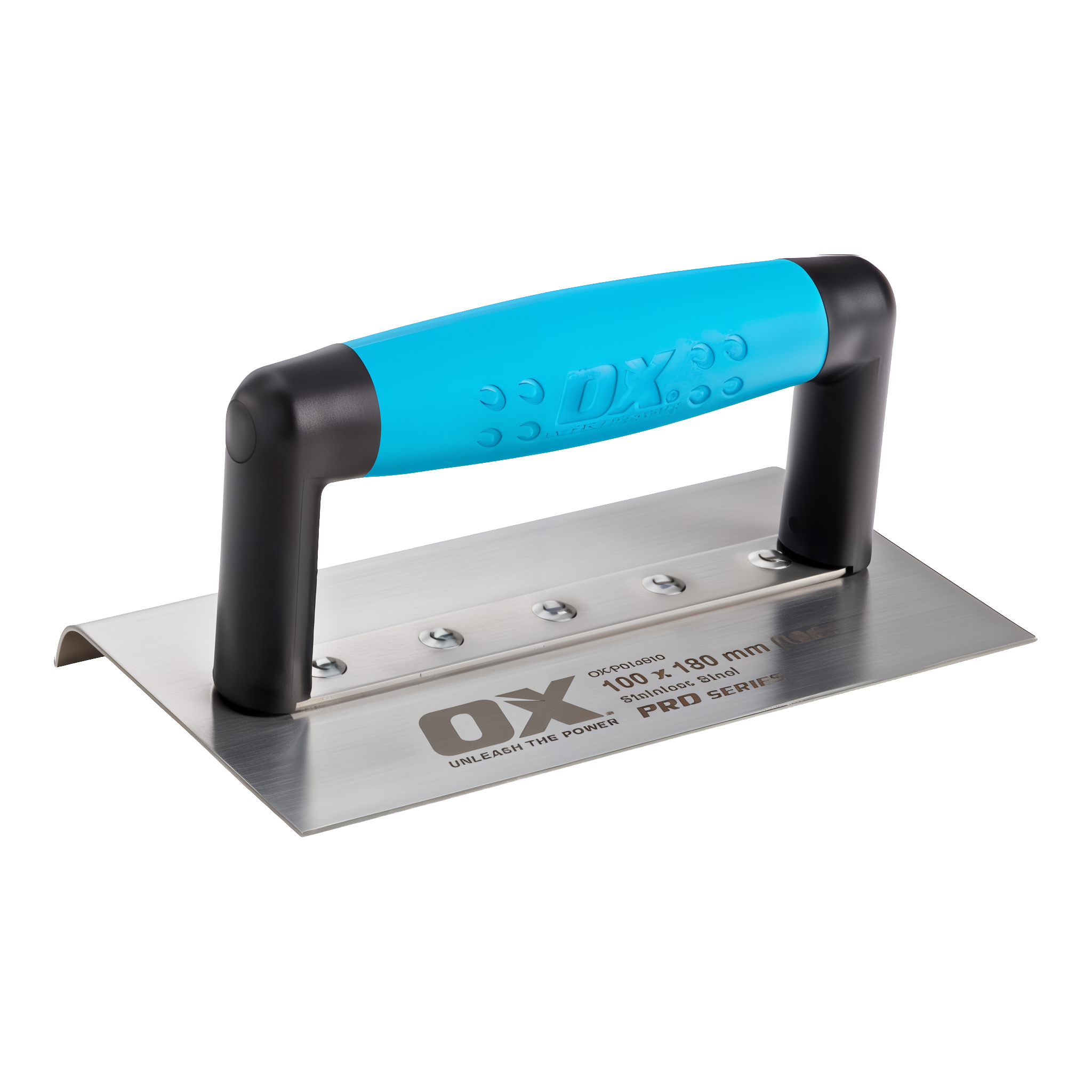 OX Pro Stainless Steel Medium Edger alternate angle showing welded shank and finishing edge #100mm x 180mm