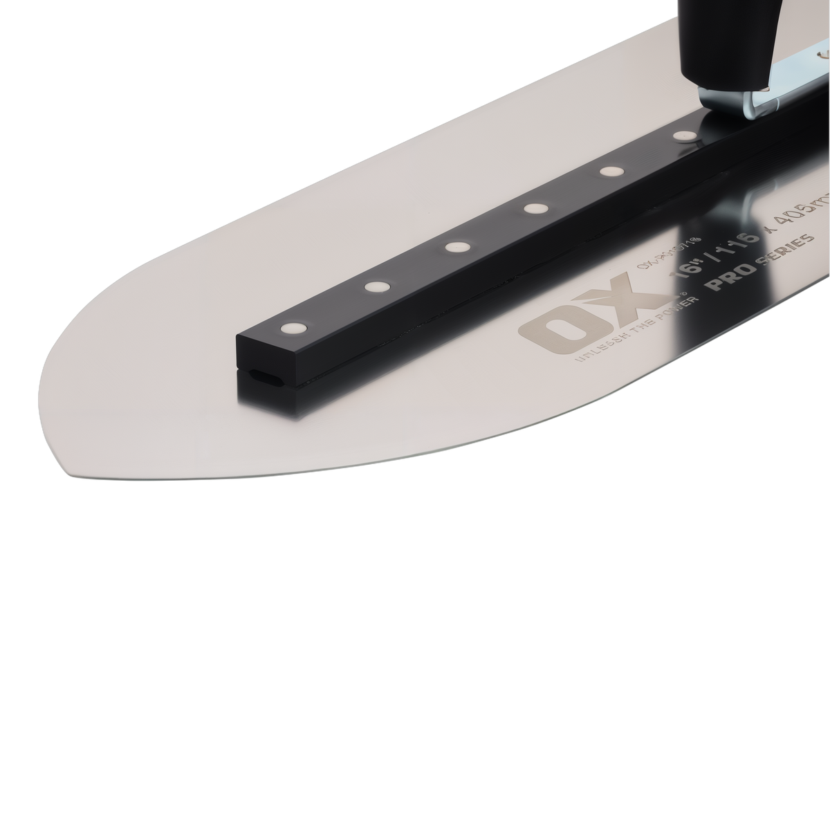 OX Tools Pro Pointed Flooring Trowel 16 in x 4-1/2 in -- detail
