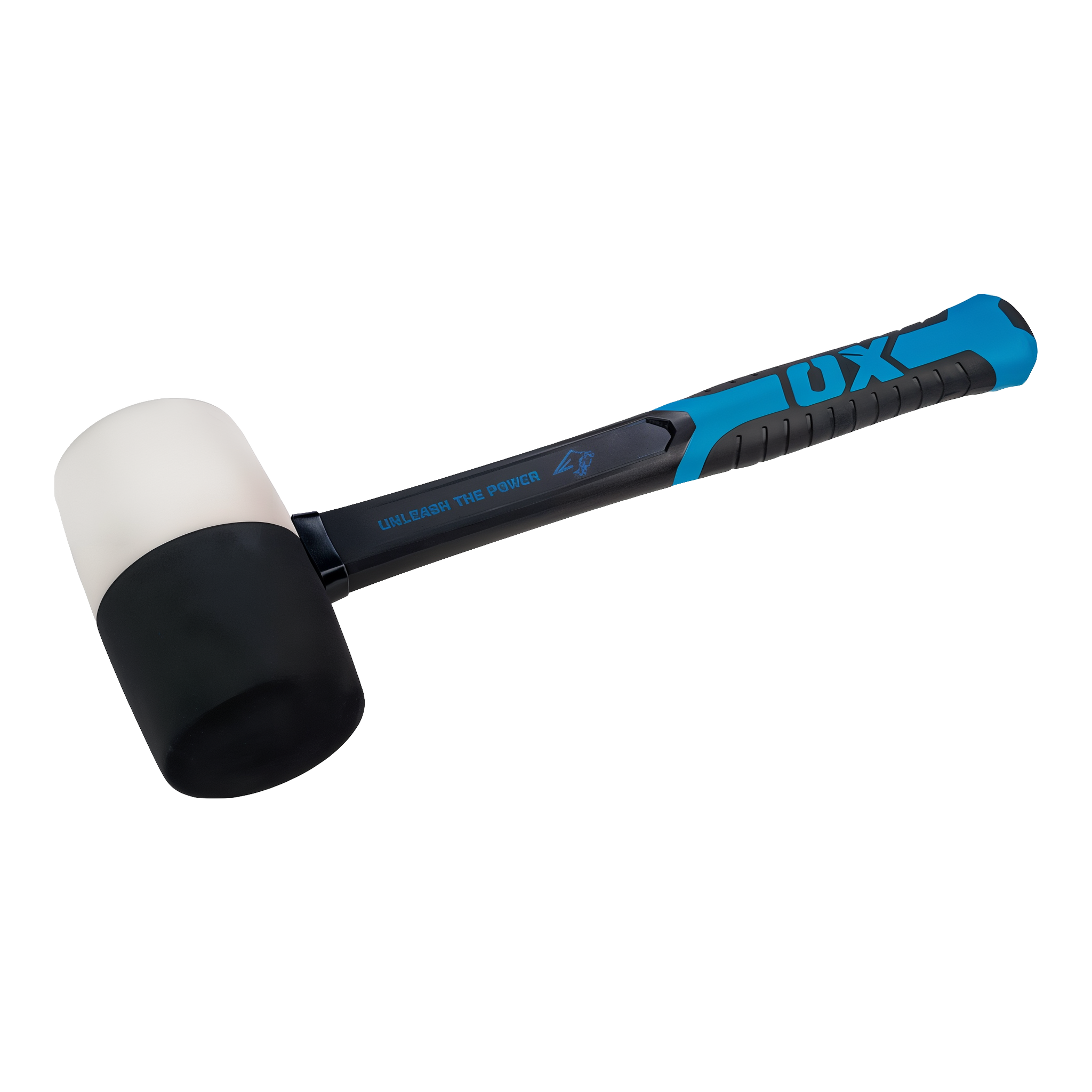 OX X Tools 24-inch Combination Rubber Mallet — wide side profile showing fiberglass handle length