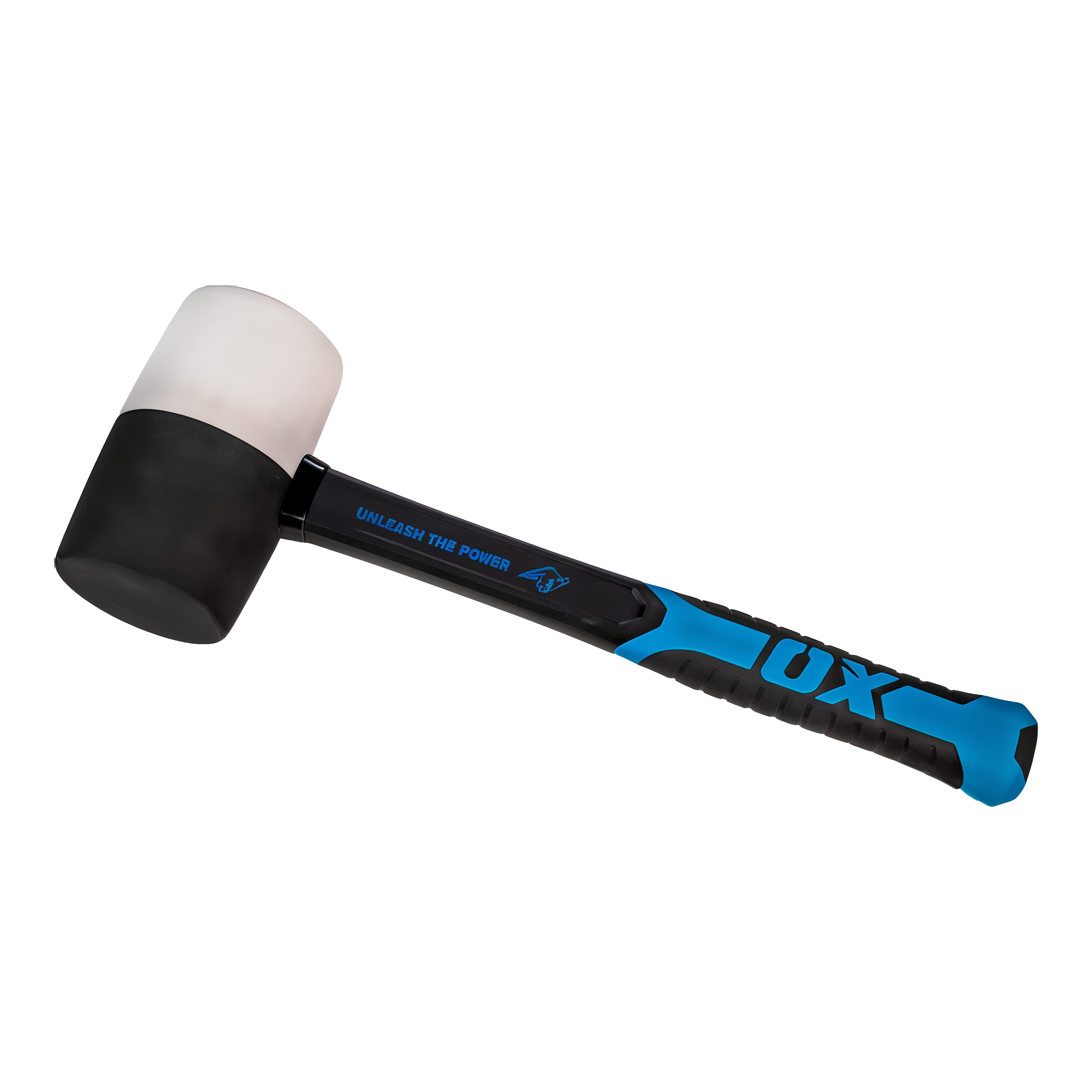 OX X Tools 24-inch Combination Rubber Mallet — full-length top view of the 24-inch fiberglass handle