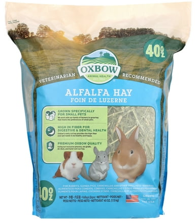 Oxbow Premium Alfalfa Hay Small Animal Food for Rabbits & Small Animals