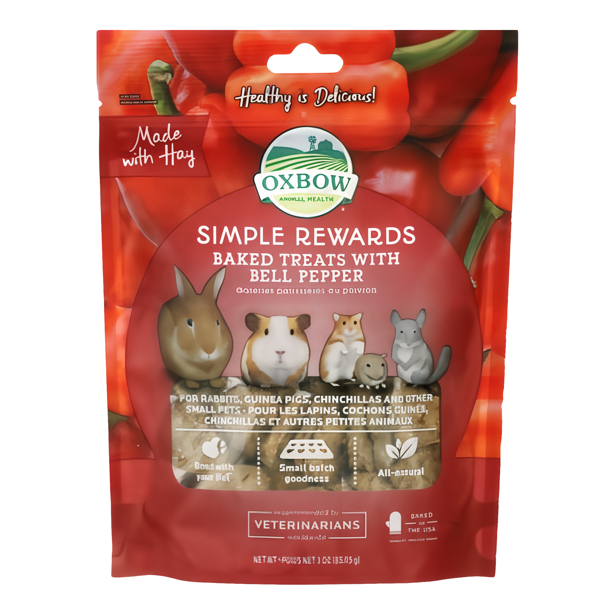 Oxbow Simple Rewards Baked Treats with Bell Pepper and Hay for Small Pets