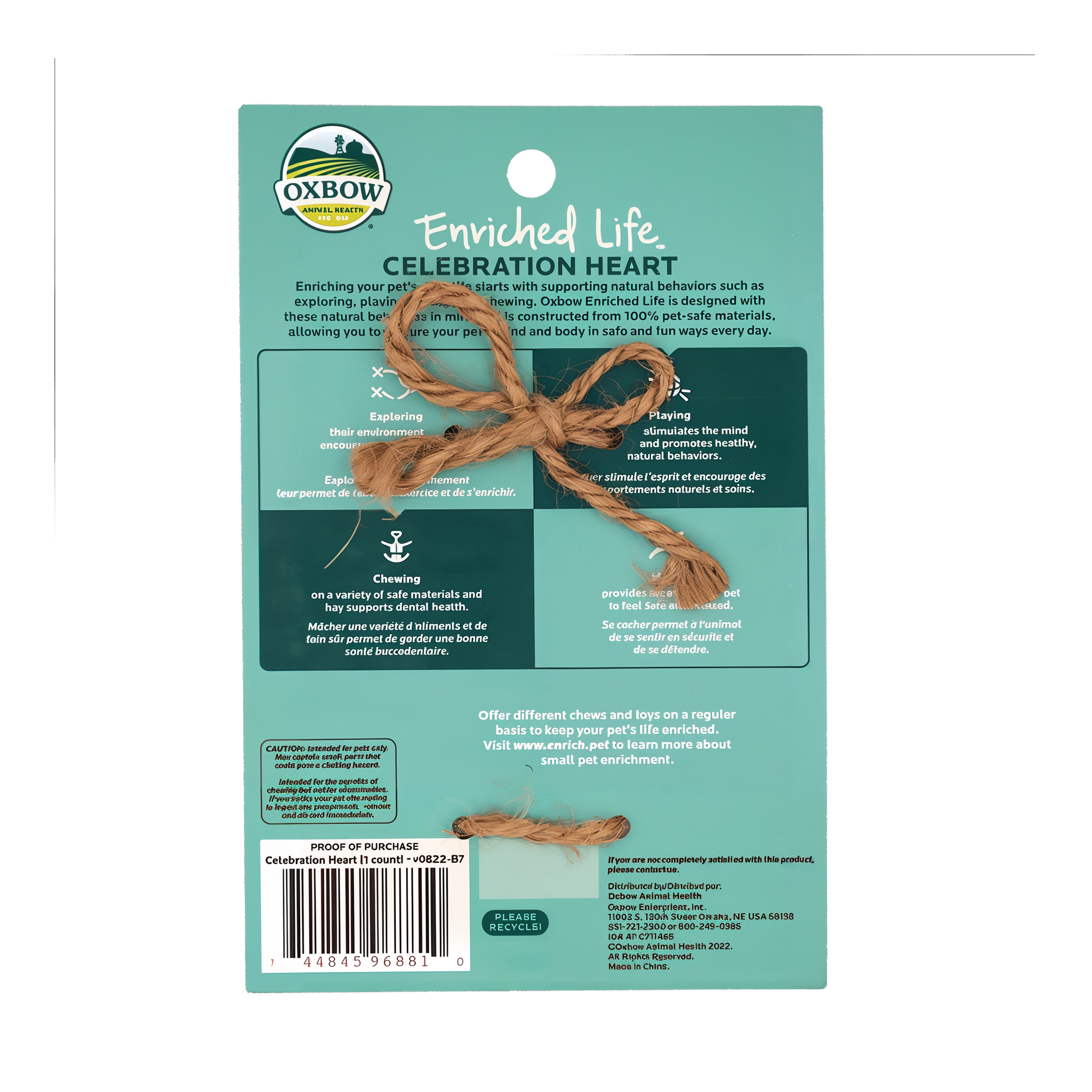 Back of the Celebration Heart packaging