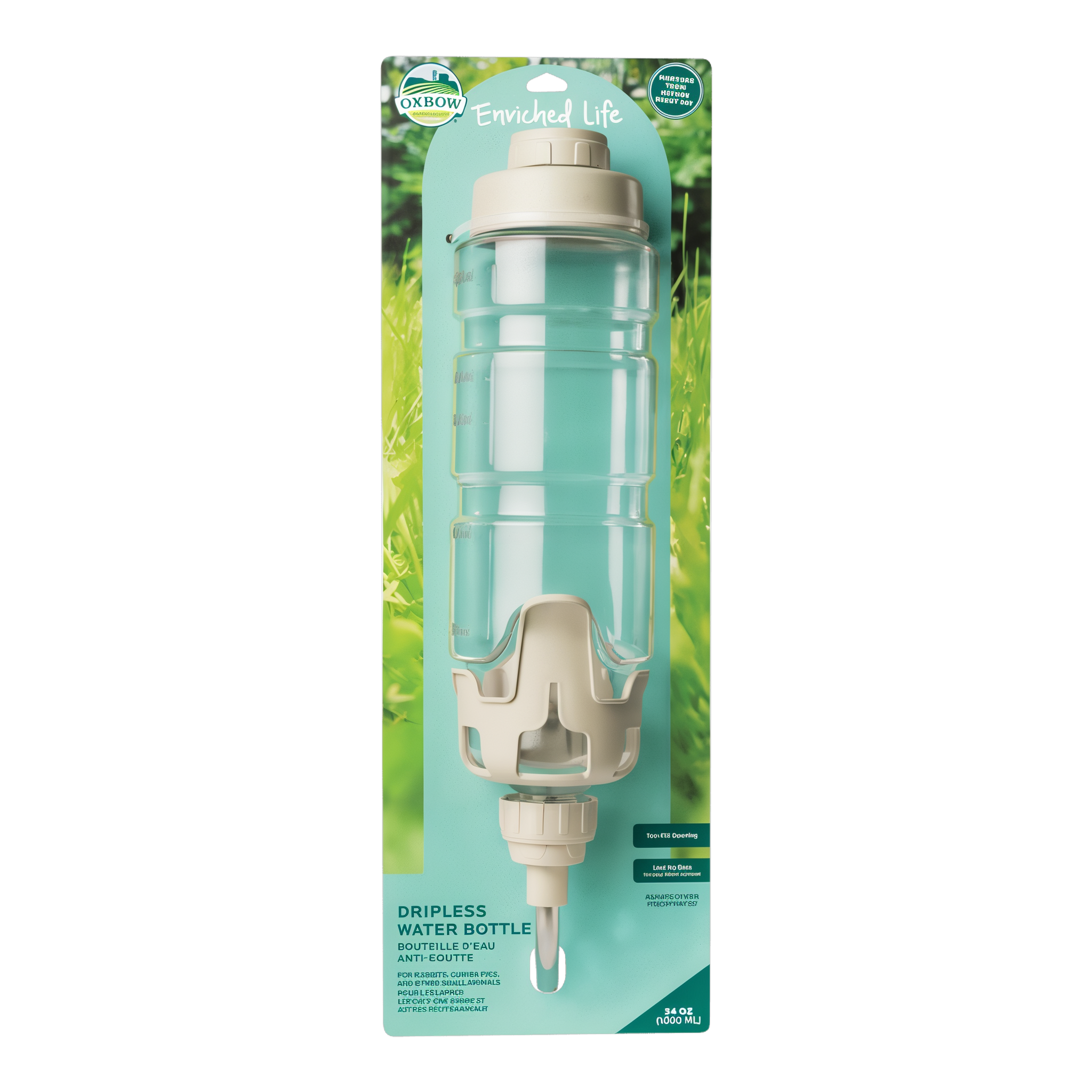 Oxbow Enriched Life Dripless Water Bottle, Large, in packaging
