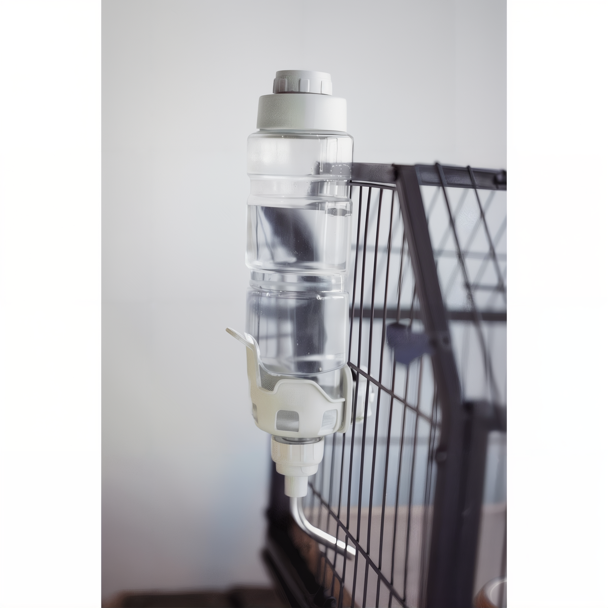 Dripless Water Bottle mounted on a habitat
