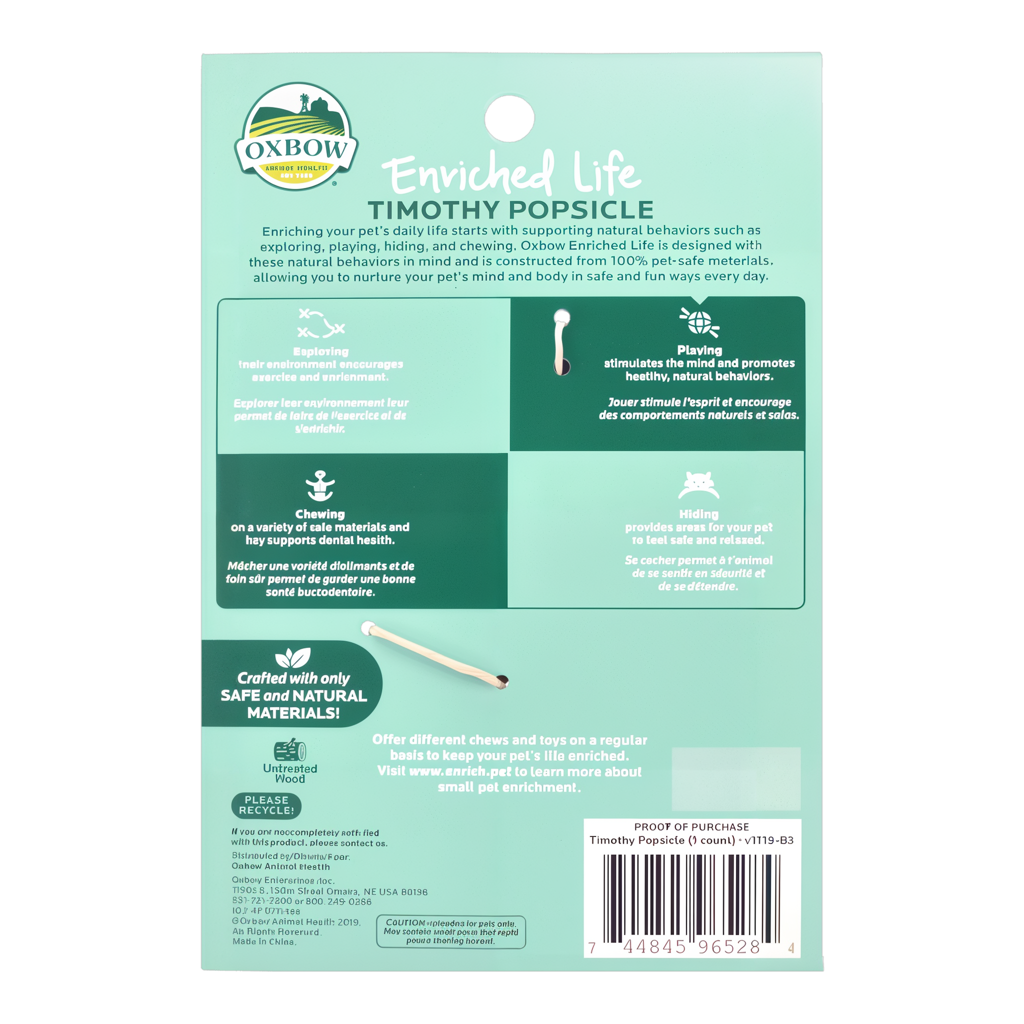 Back of the Timothy Popsicle packaging