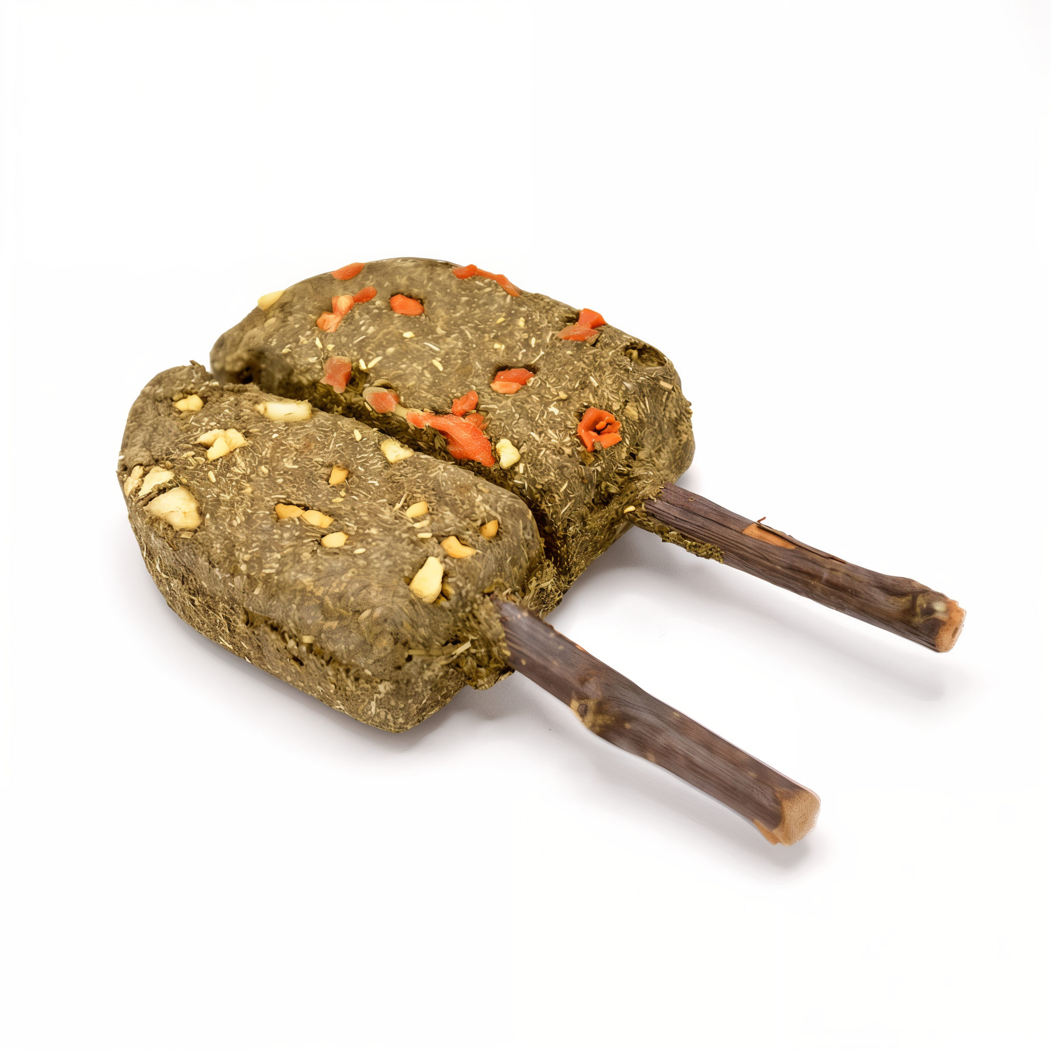 Timothy Popsicle hay chew with apple and carrot pieces
