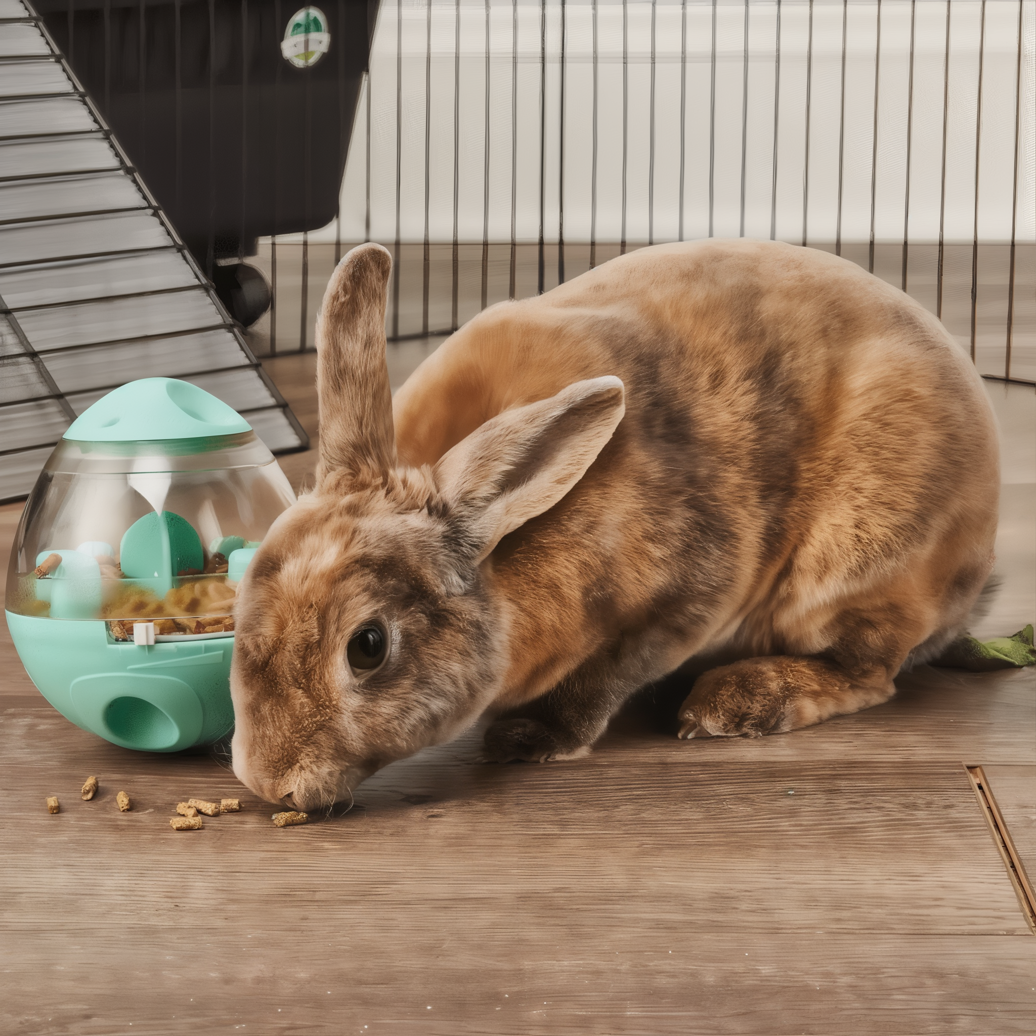 Rabbit playing with the Wobble Teaser