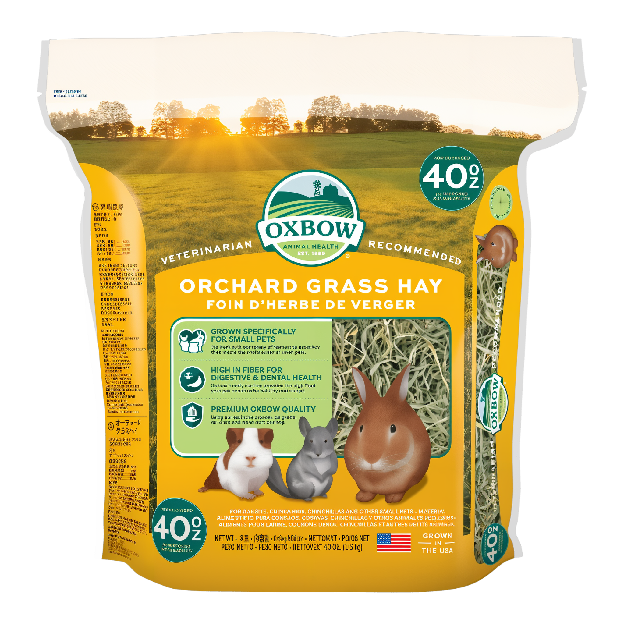 Oxbow Orchard Grass Hay 40 oz bag, front