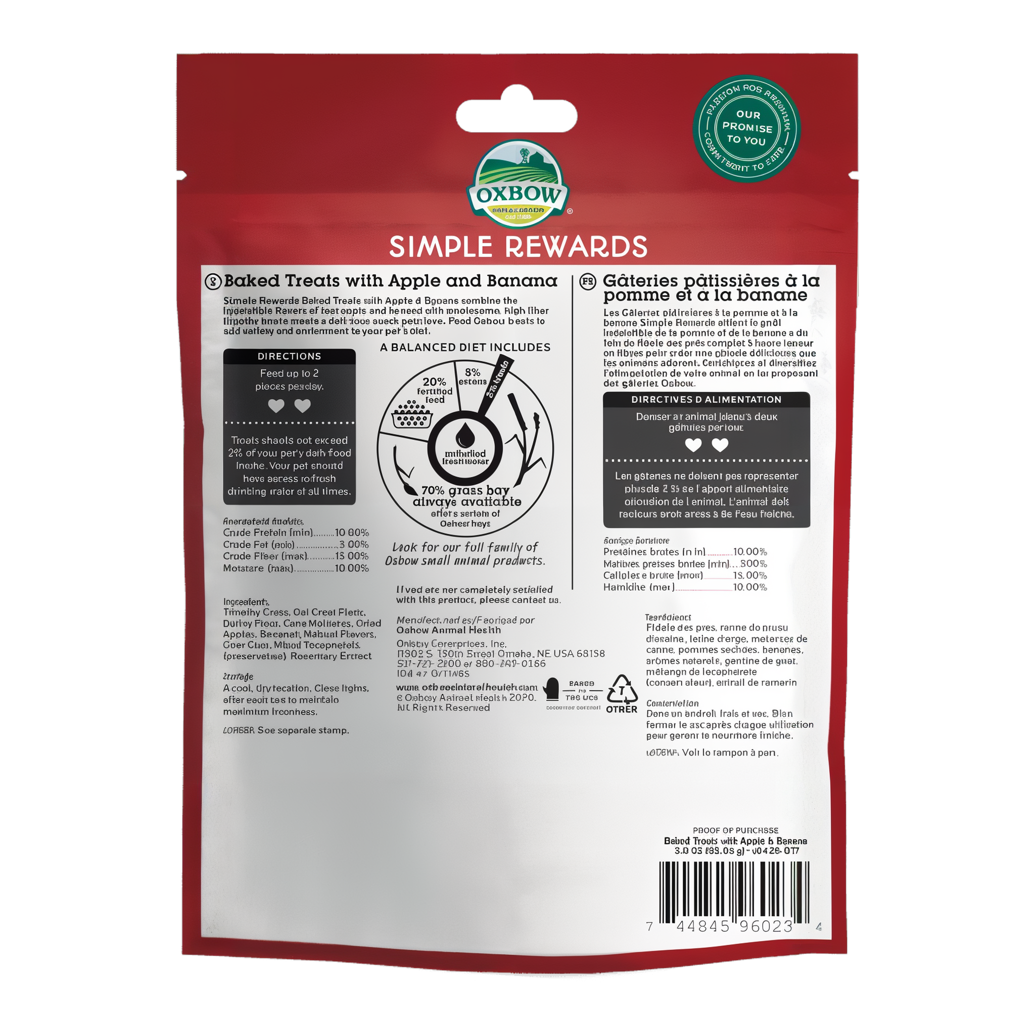 Back of the Apple and Banana Baked Treats bag