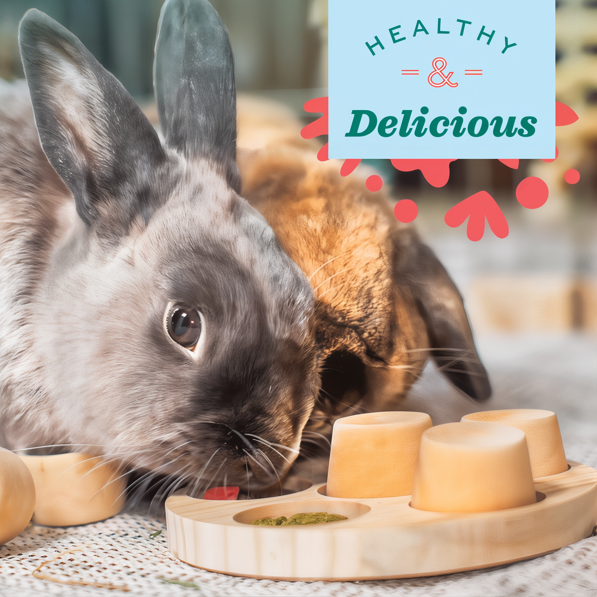 Healthy and delicious — rabbit enjoying strawberry treats