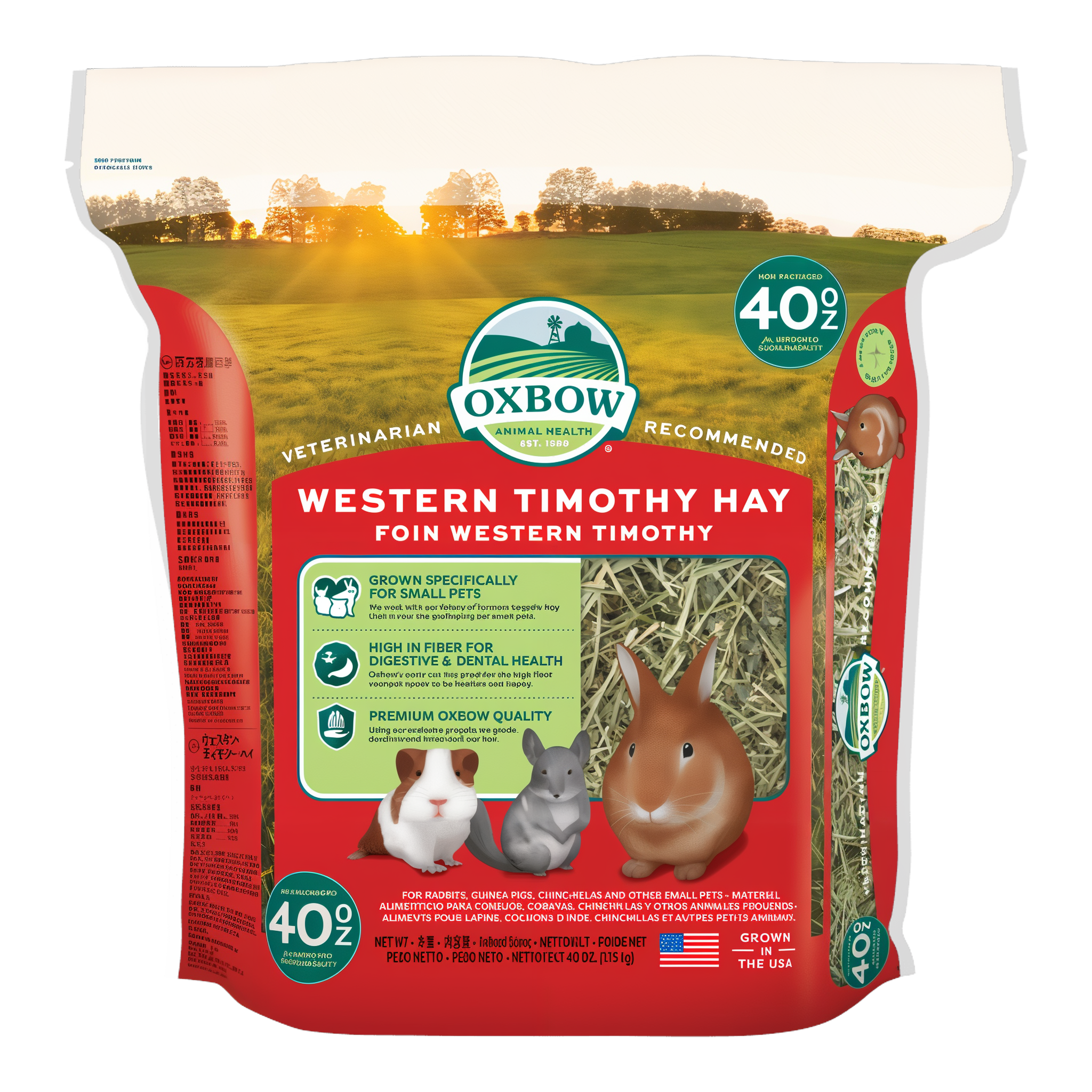 Oxbow Western Timothy Hay 40 oz bag, front