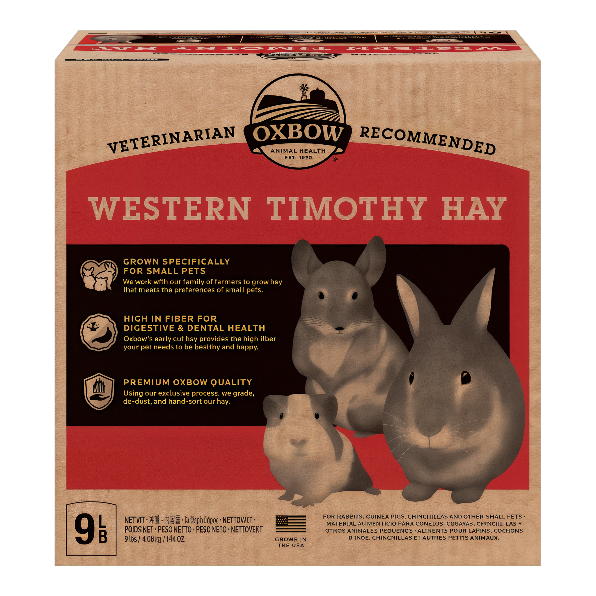 Oxbow Western Timothy Hay 9 lb box, front