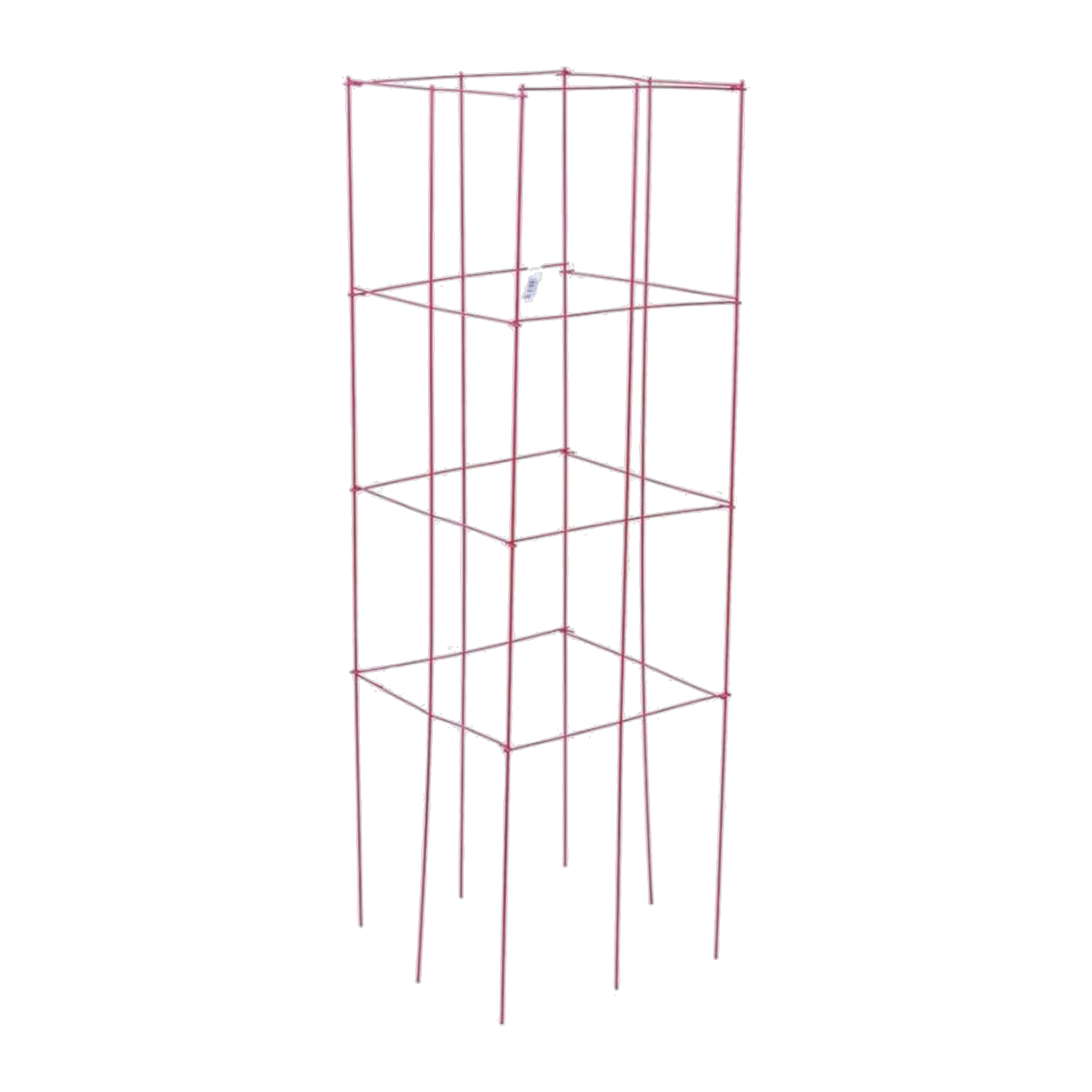 Panacea heavy duty 4-panel tomato tower in red, 47 inch powder-coated steel folding cage for tomato plants