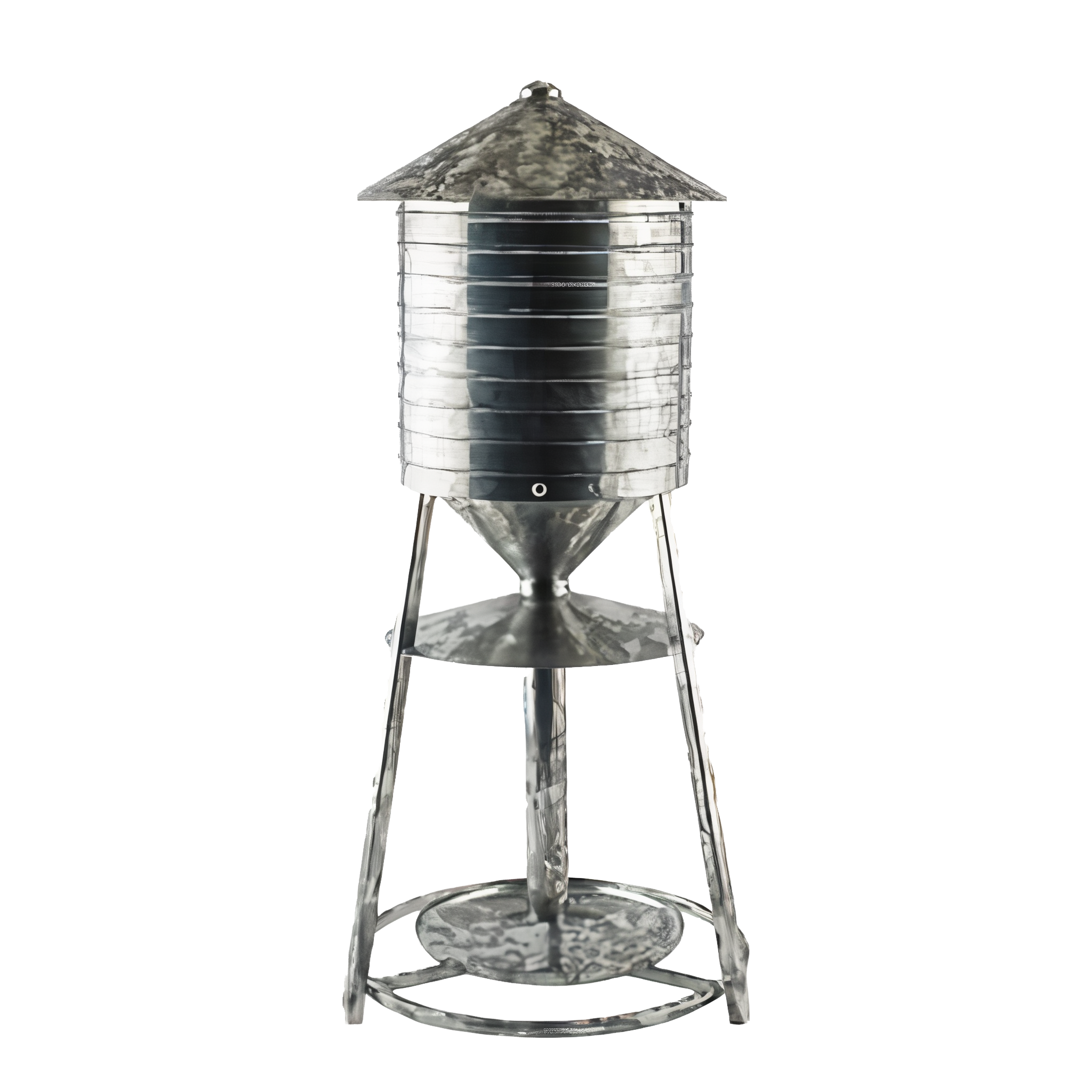 Panacea Rustic Farmhouse Galvanized Water Tower Seed Tray Feeder