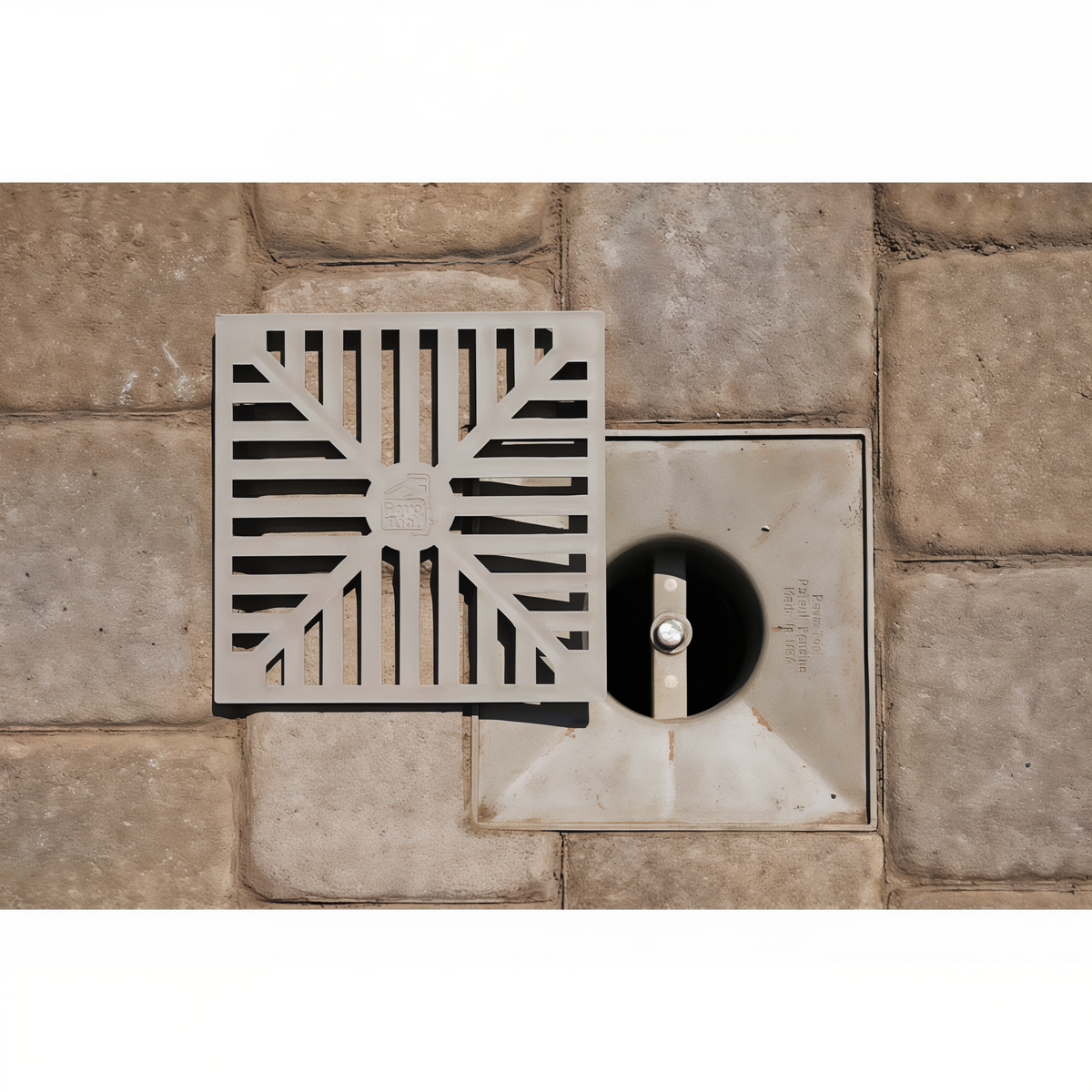 Pave Tool Quick-E-Adjustable Patio Drain Plastic -- lifestyle