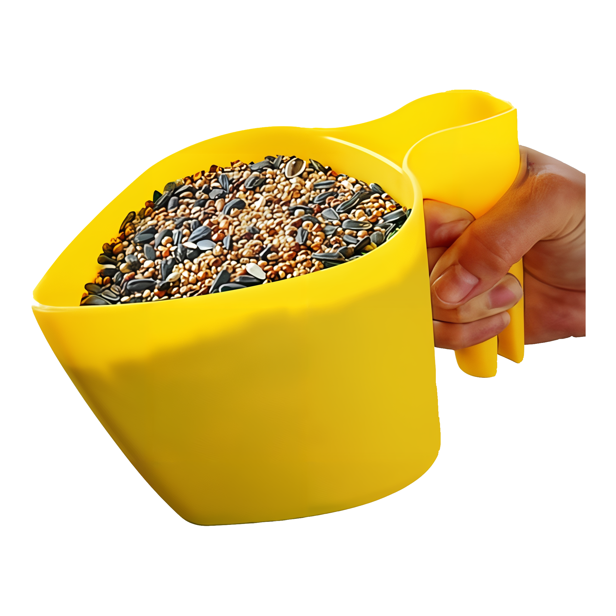Perky-Pet Yellow Plastic Scoop N Fill Wild Bird Seed Scoop