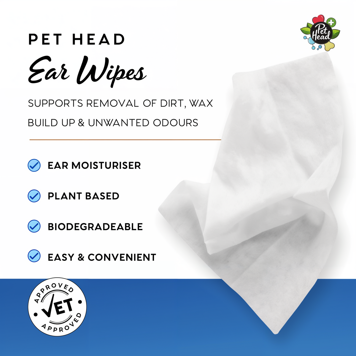 Pet Head Health Ear Wipes 30 ct -- other