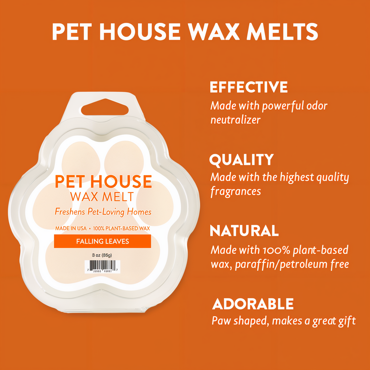 Pet House Falling Leaves 3 oz Wax Melt -- infographic