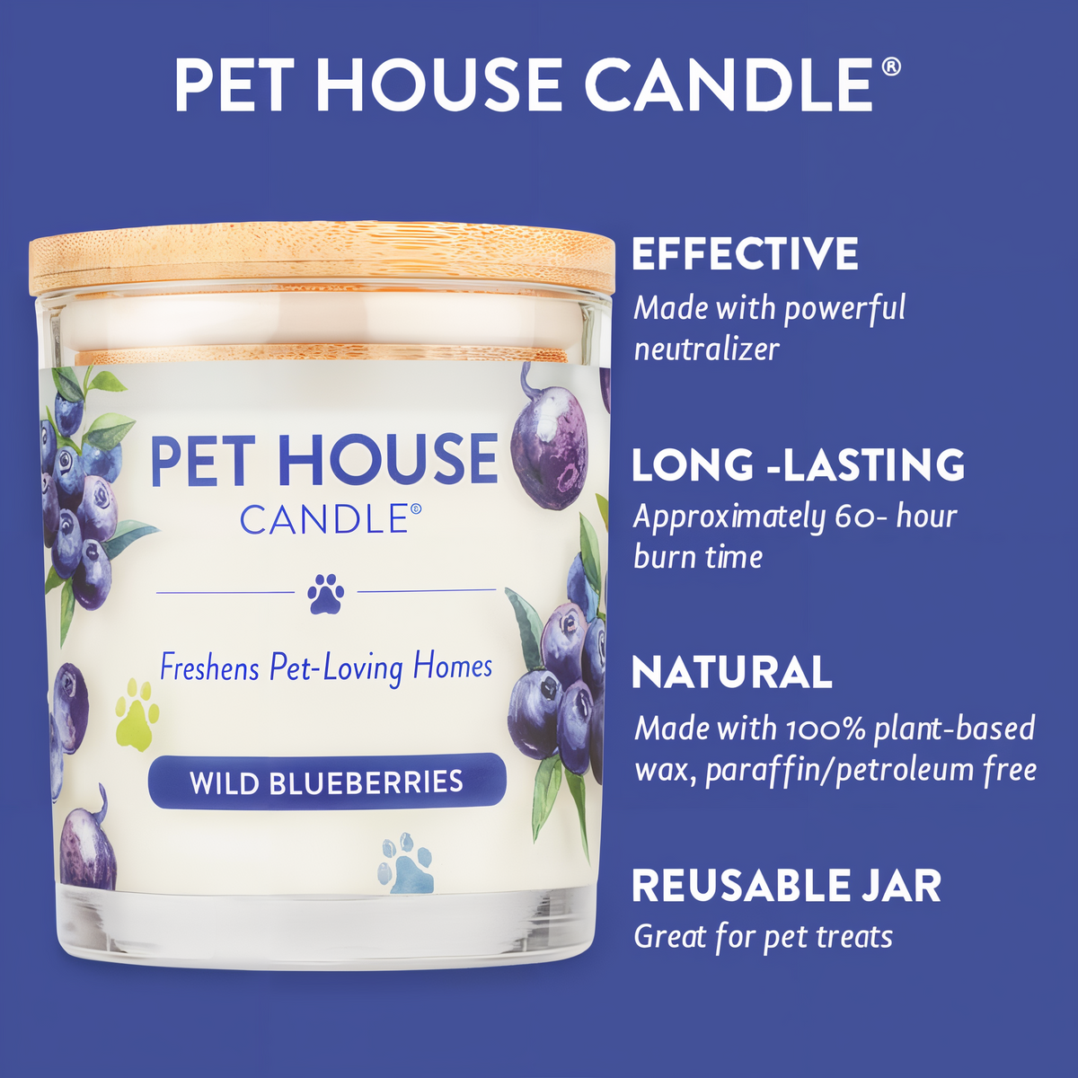 Pet House Wild Blueberries 9 oz Candle -- infographic