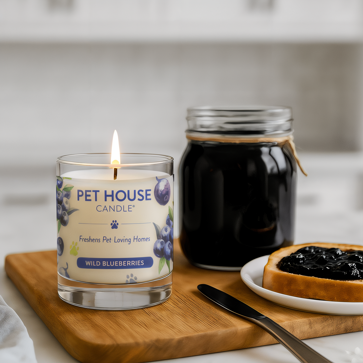 Pet House Wild Blueberries 9 oz Candle -- styled scene