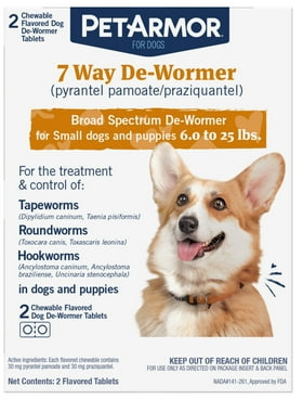 PetArmor 7-Way Dewormer for Dogs, treats pets 6-25 lbs